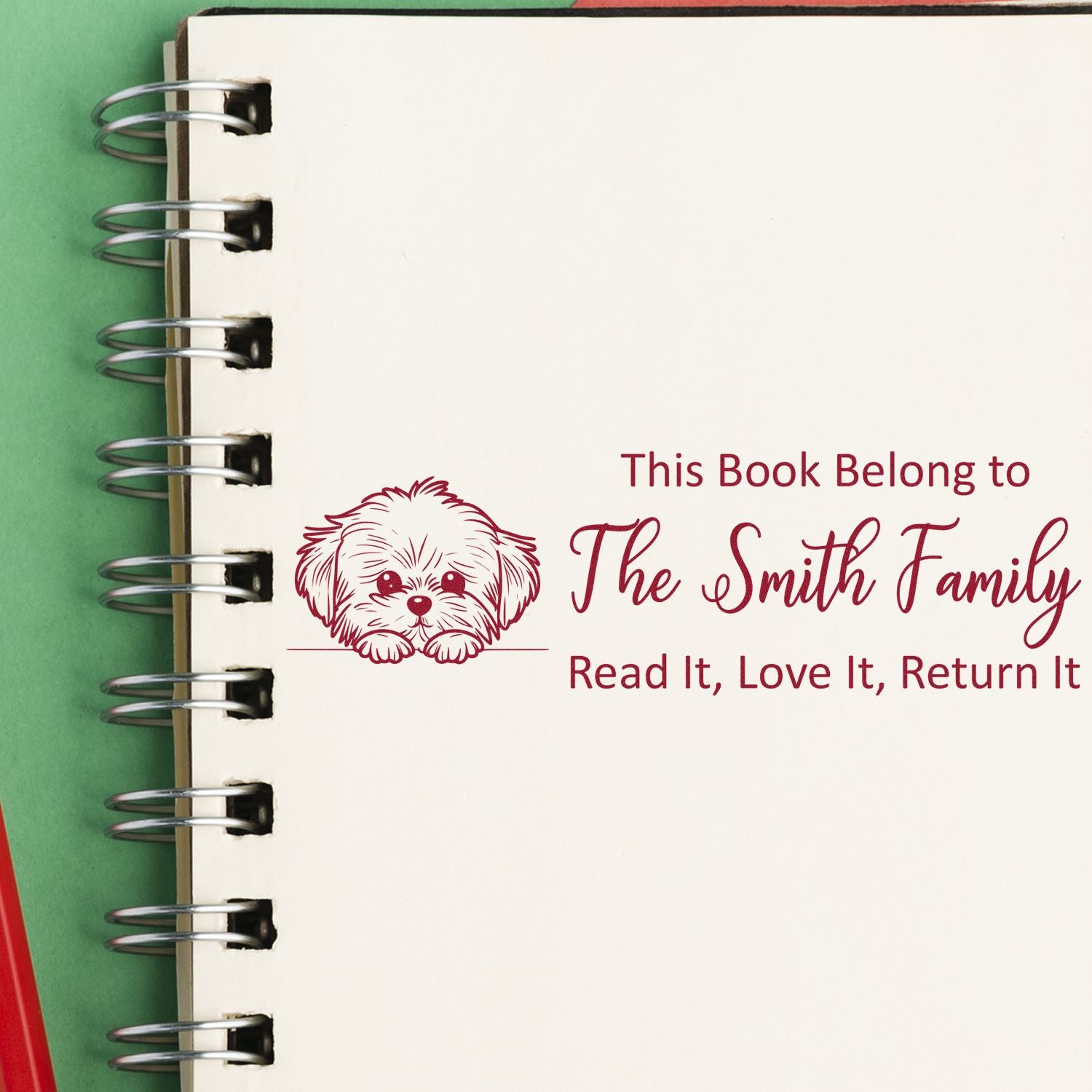 Self-Inking Maltese Personalized Dog Lover Ex Libris Stamper - Engineer Seal Stamps