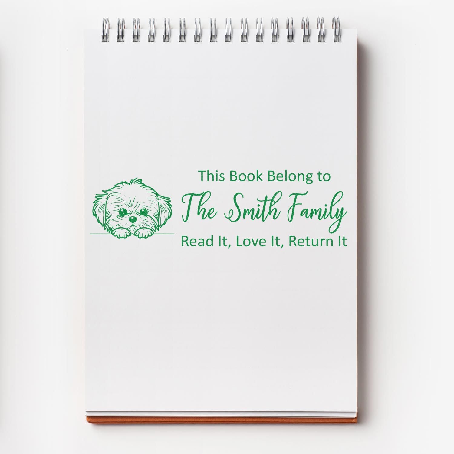 Slim Maltese Customizable Dog Personal Library Stamper - Engineer Seal Stamps