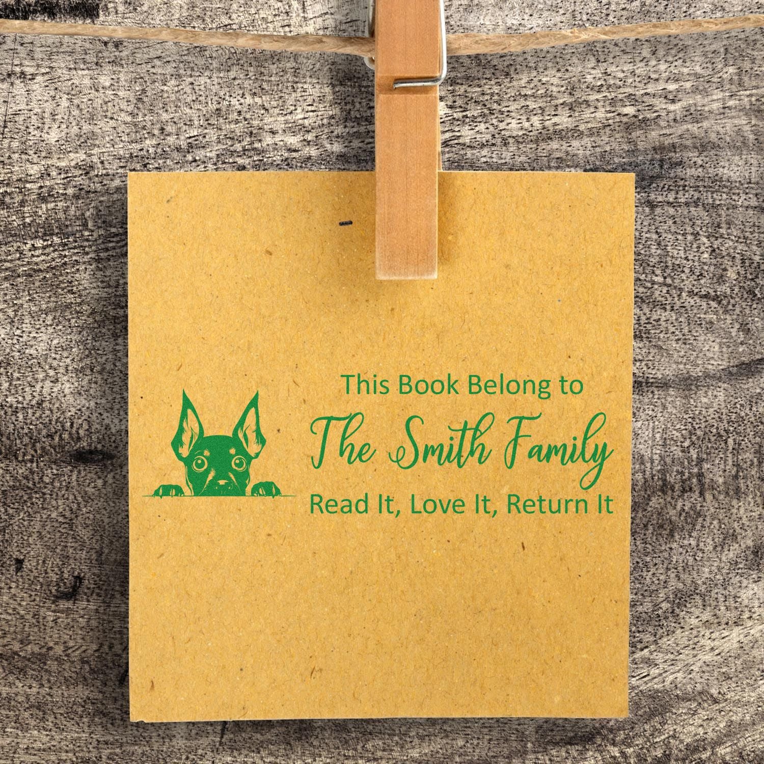 Slim Miniature Pinscher Customizable Dog Book Ownership Stamp
