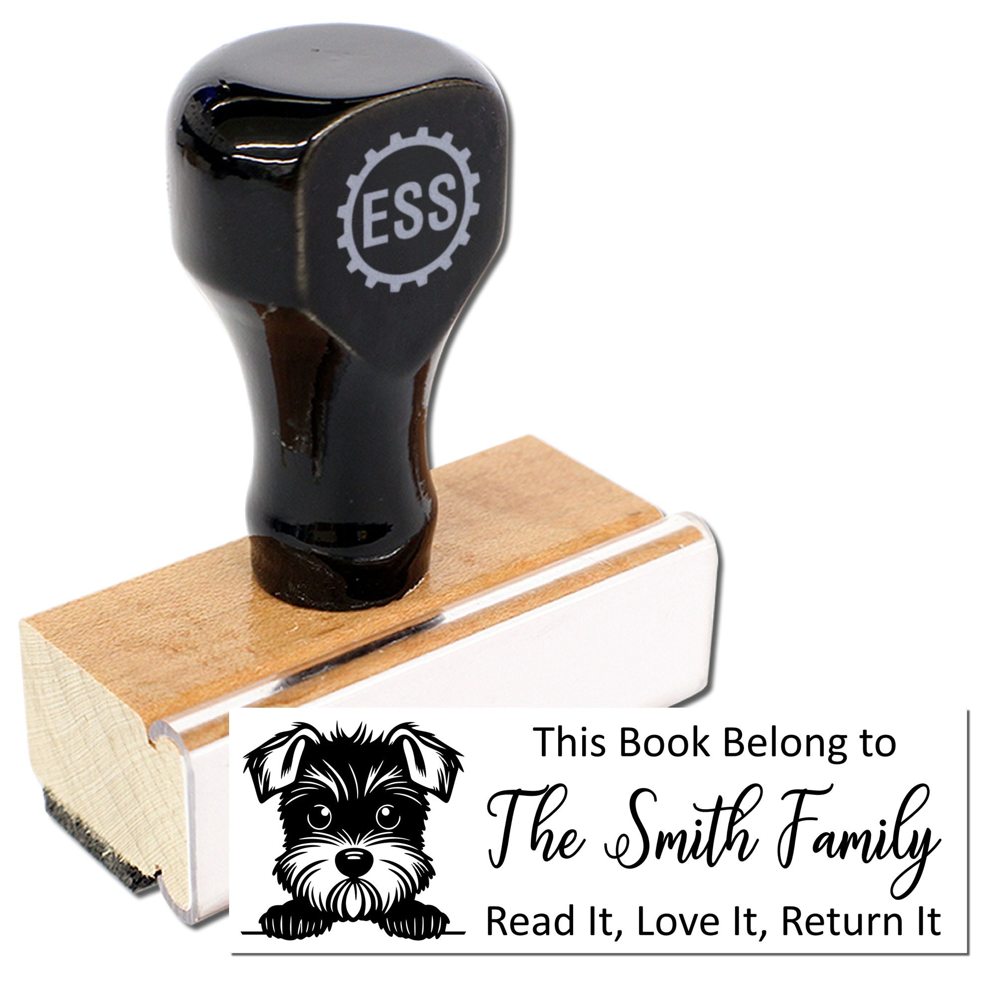 Miniature Schnauzer Customized Dog Book Rubber Stamp - Engineer Seal Stamps