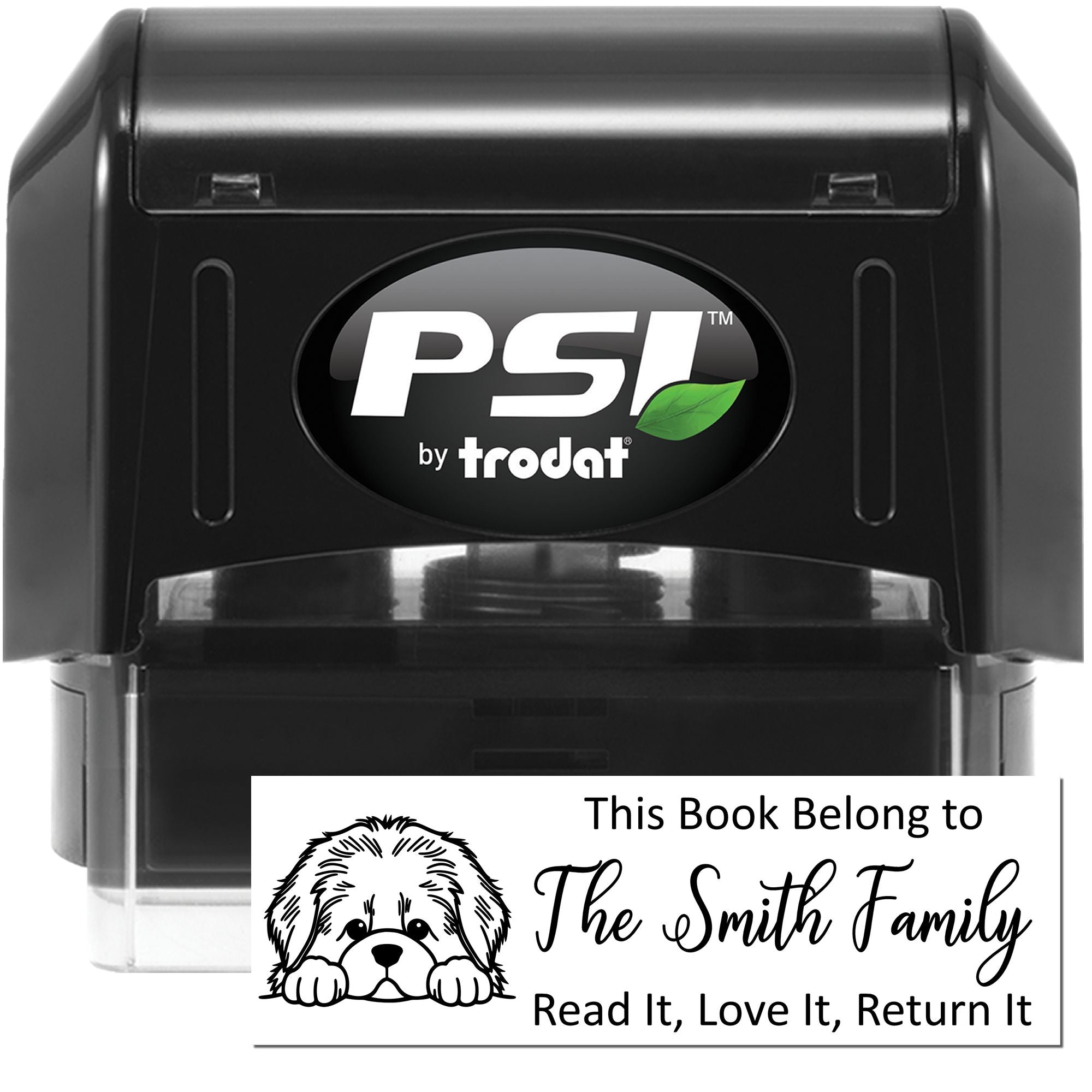 Pre-Inked Newfoundland Custom Made This Book Belongs To Puppy Stamp - Engineer Seal Stamps