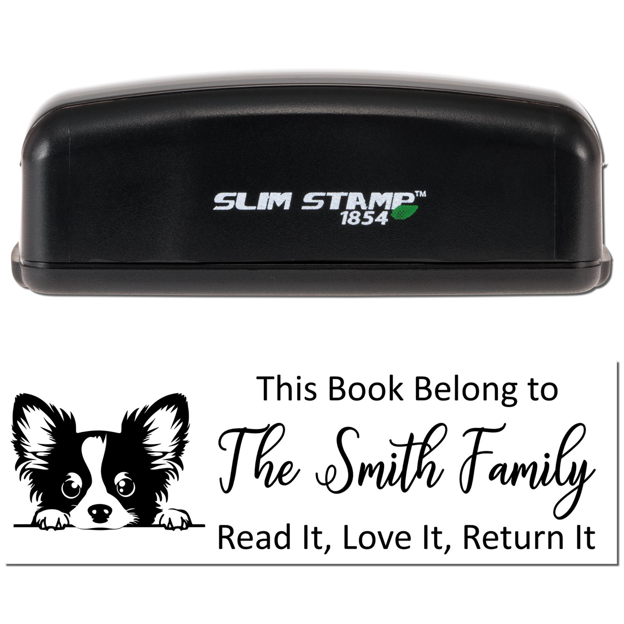 Slim Papillon Customizable Ex Libris Dog Design Stamper - Engineer Seal Stamps