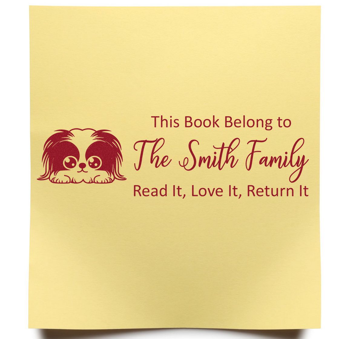 Pekingese Customized Dog Library Rubber Stamp