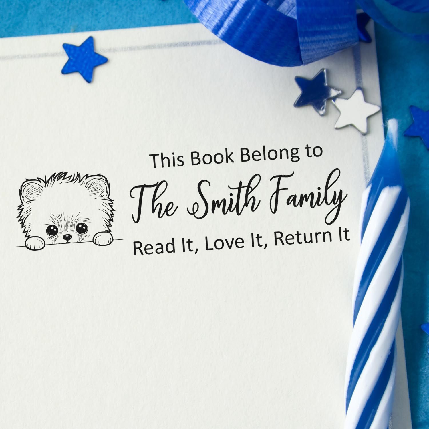 Self-Inking Pomeranian Personalized Literary Dog Stamper - Engineer Seal Stamps