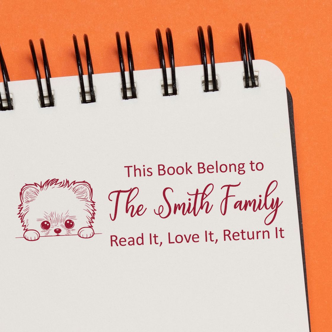 Slim Pomeranian Customizable Dog Lover Ex Libris Stamper - Engineer Seal Stamps