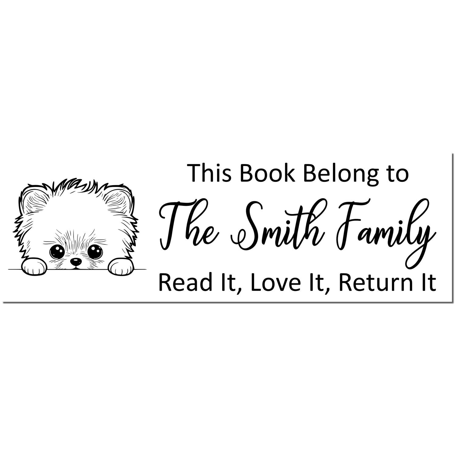 Pomeranian Customized Dog Library Rubber Stamp - Engineer Seal Stamps