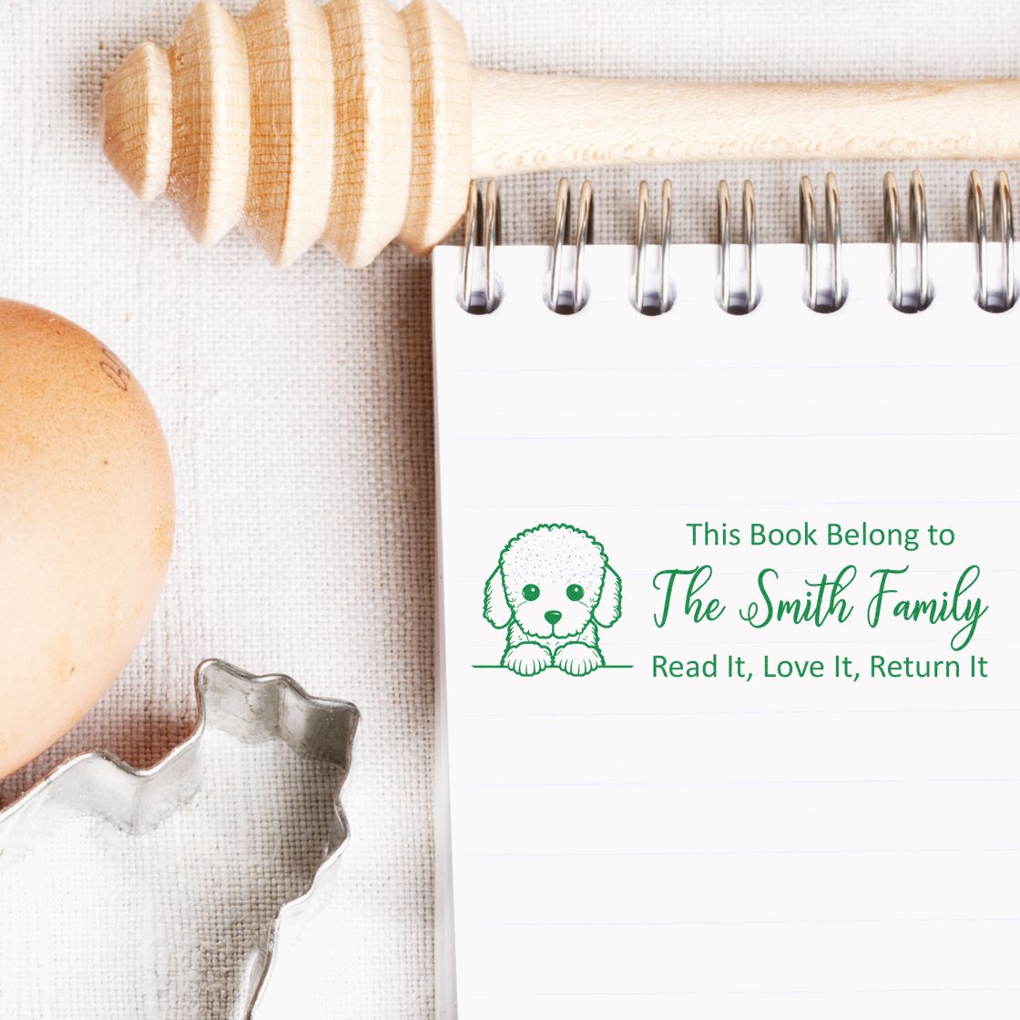 Self-Inking Poodle Personalized Dog Lover Book Stamp - Engineer Seal Stamps