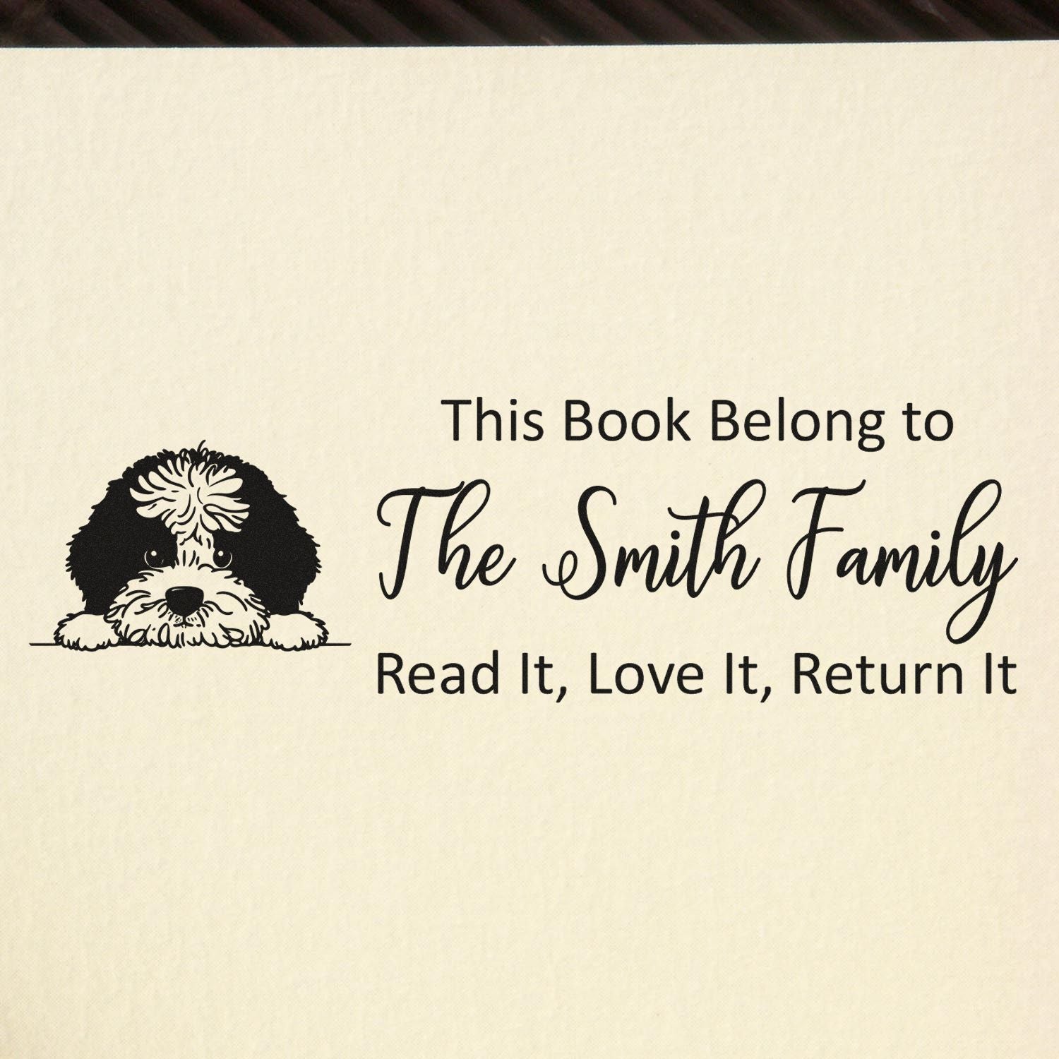 Self-Inking Portuguese Water Dog Personalized Dog Lover Book Stamper - Engineer Seal Stamps