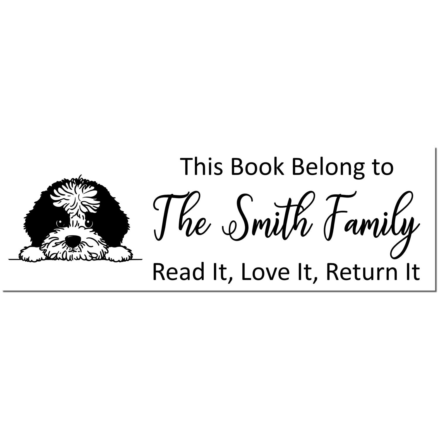 Self-Inking Portuguese Water Dog Personalized Dog Lover Book Stamper - Engineer Seal Stamps