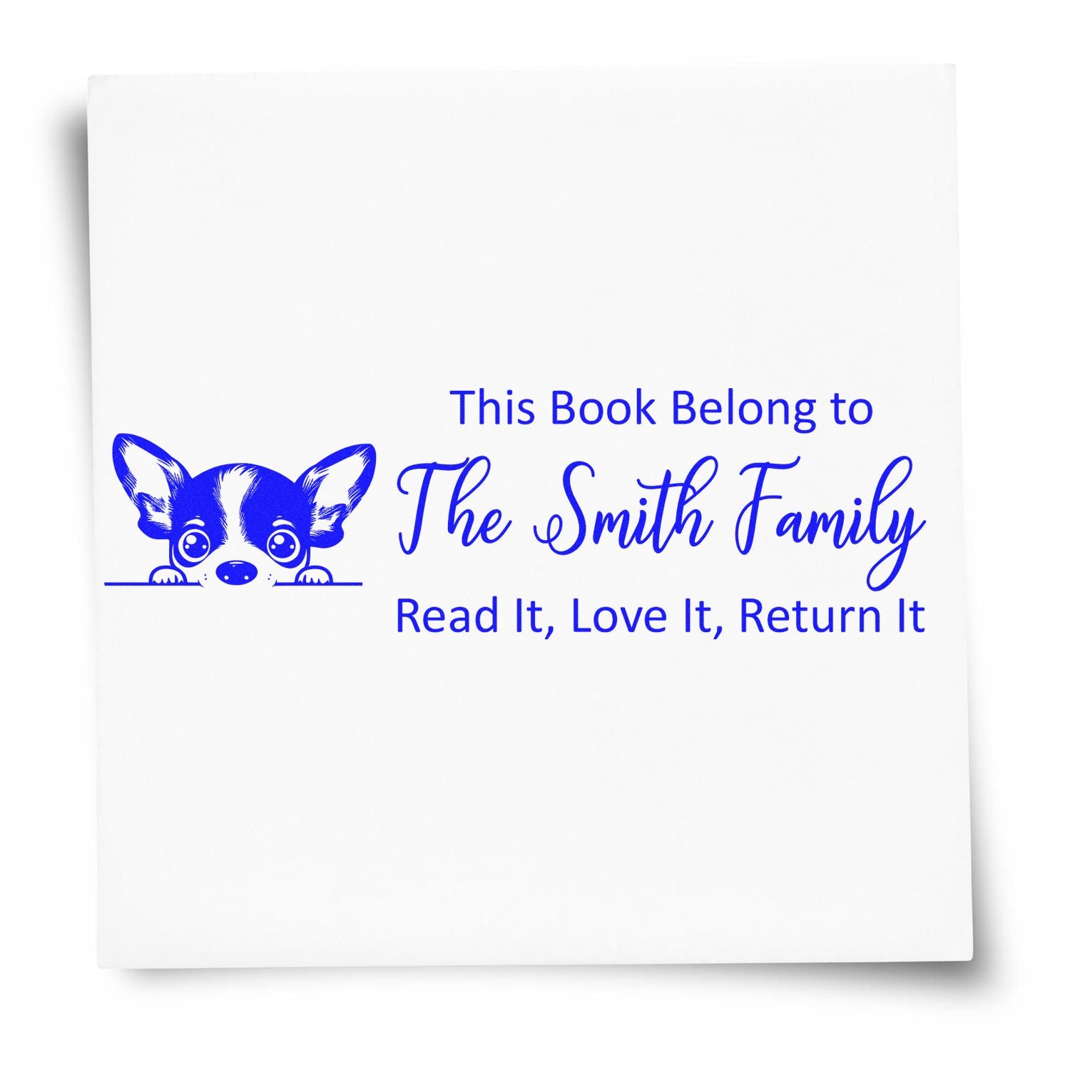 Slim Rat Terrier Customizable Bookworm Dog Stamper - Engineer Seal Stamps