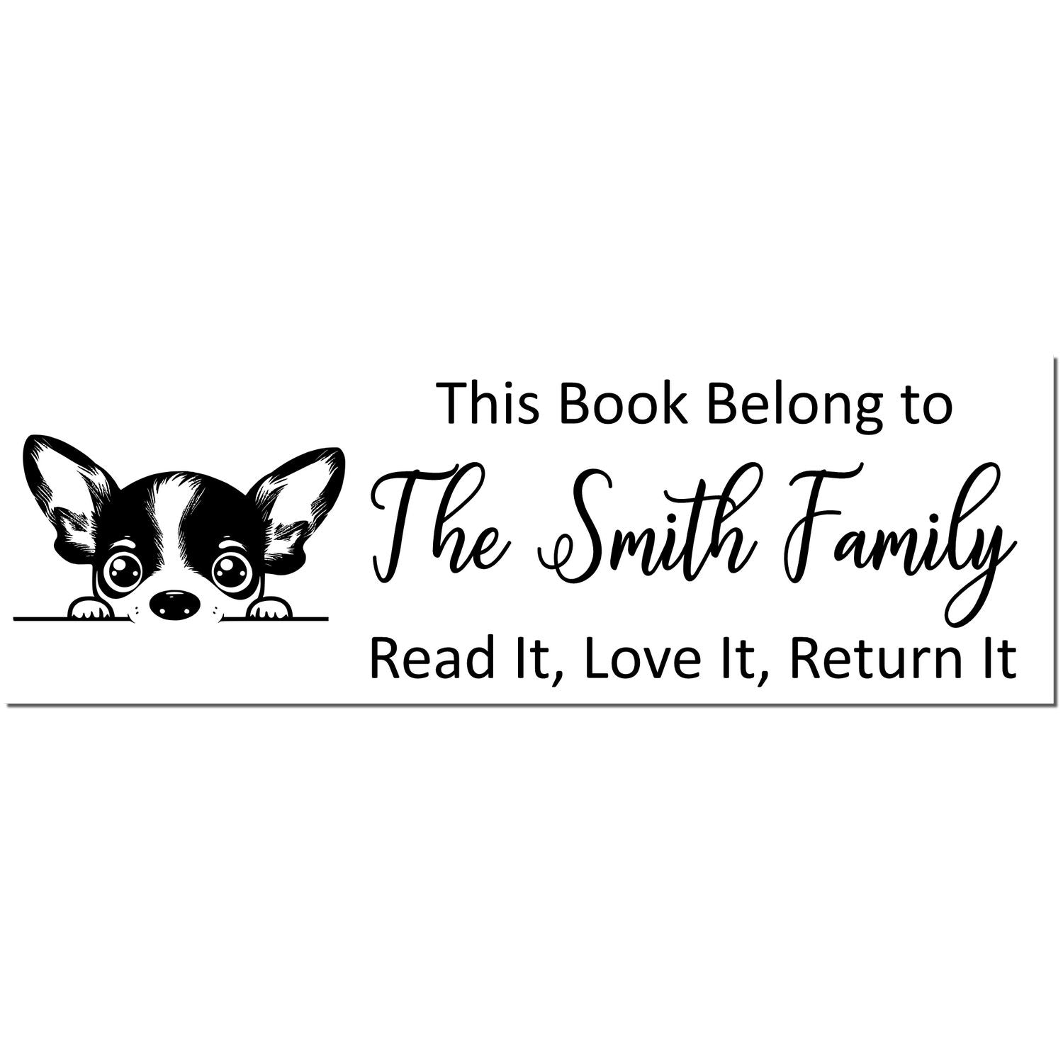 Pre-Inked Rat Terrier Personalizable Dog Book Stamper - Engineer Seal Stamps