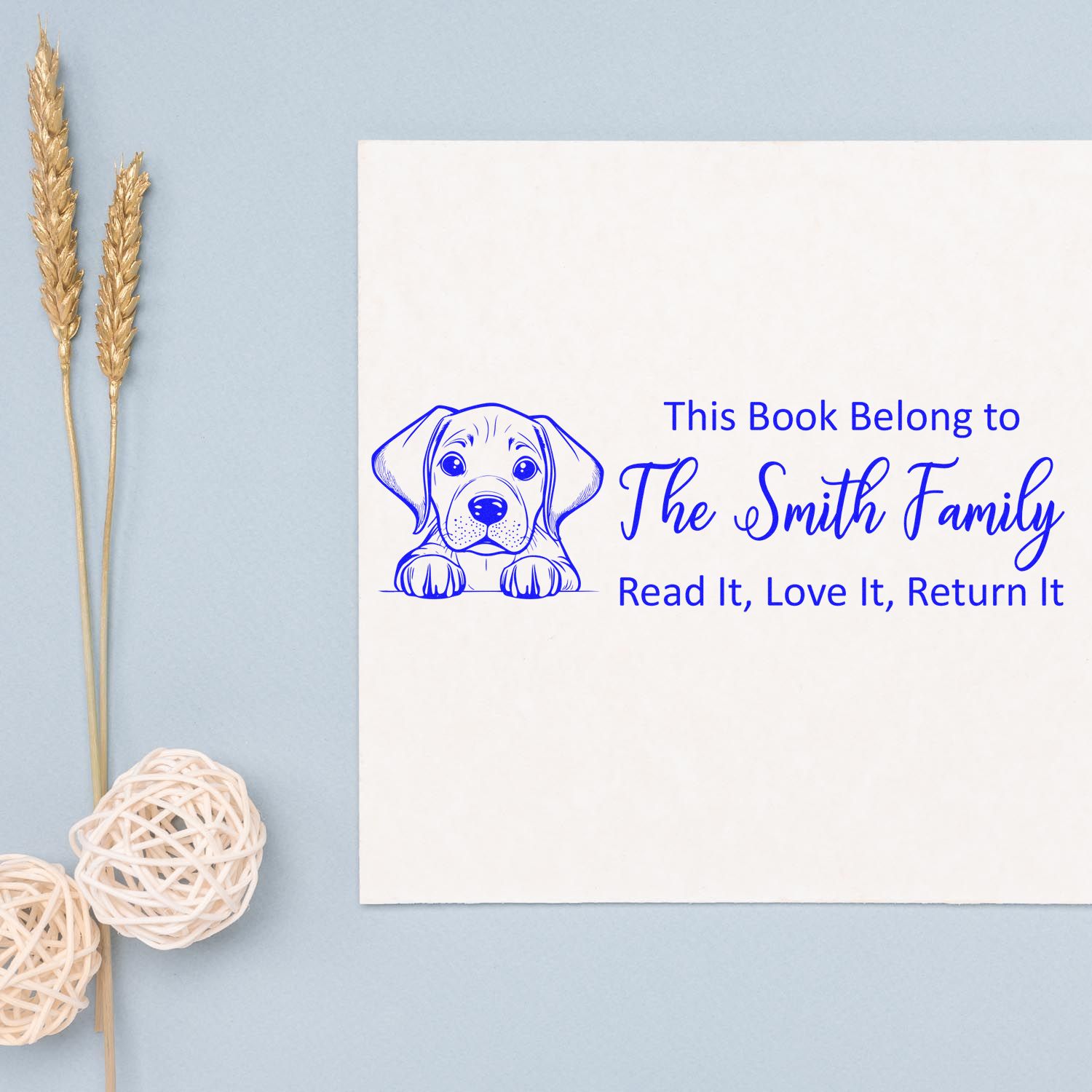 Pre-Inked Rhodesian Ridgeback Personalizable Dog For Books Stamp - Engineer Seal Stamps