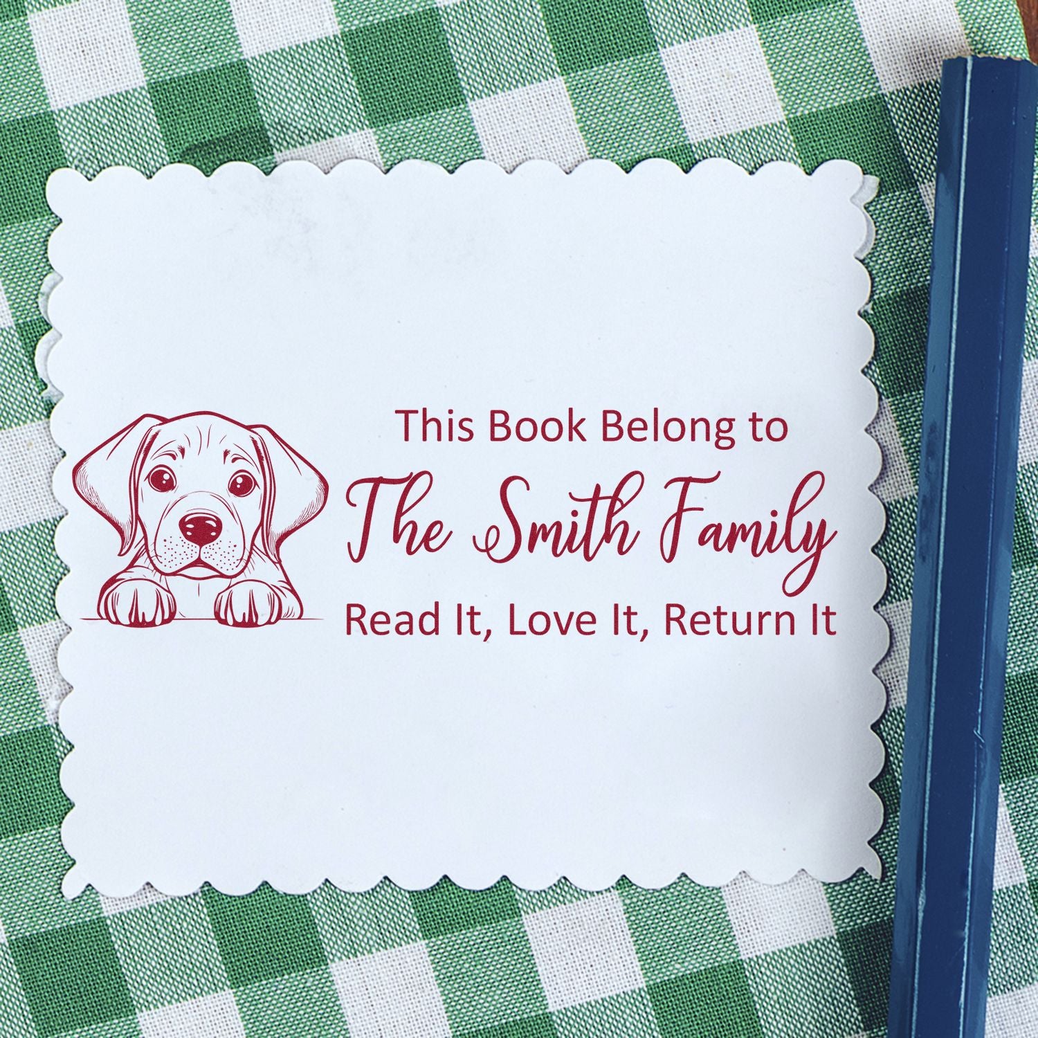 Pre-Inked Rhodesian Ridgeback Personalizable Dog For Books Stamp - Engineer Seal Stamps