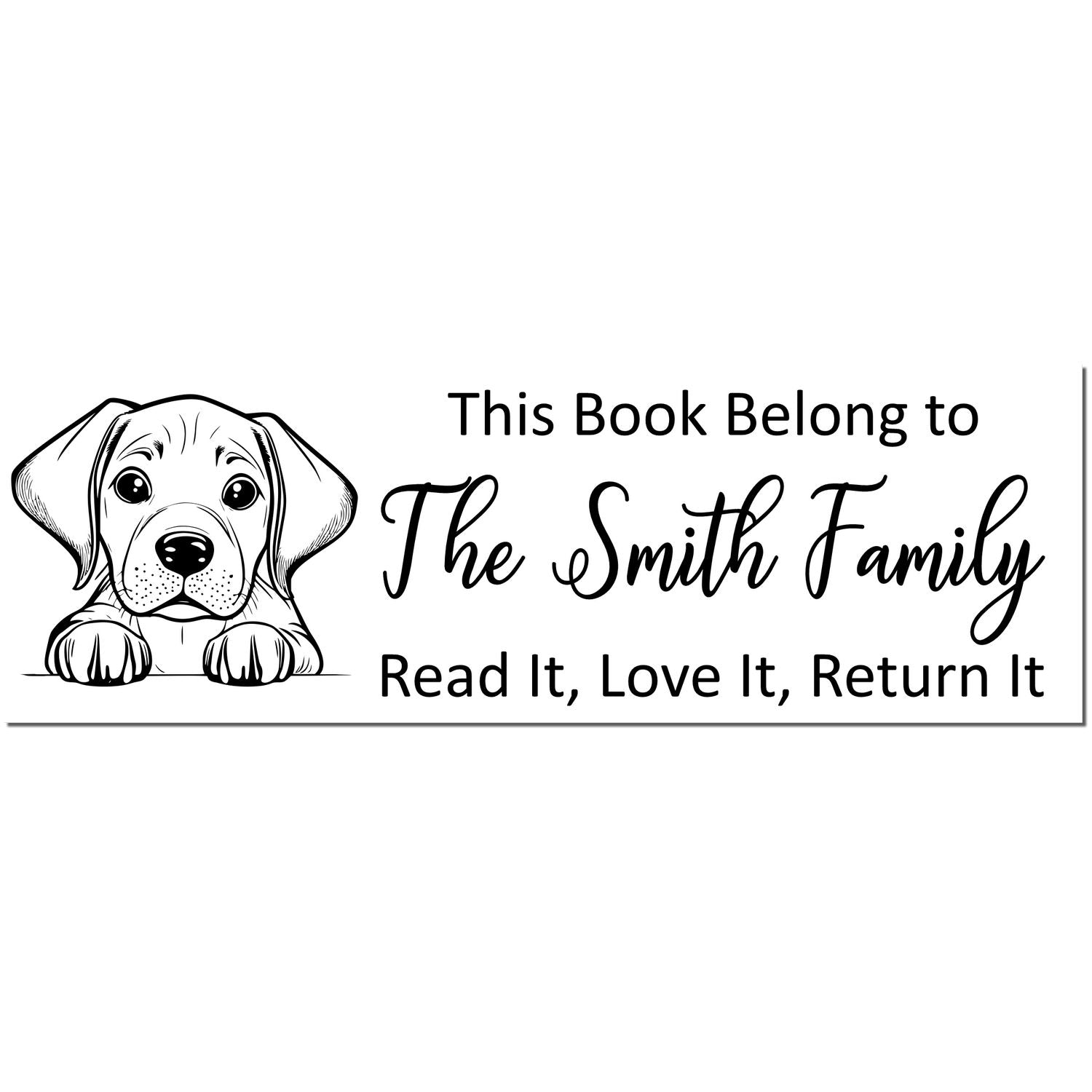 Self-Inking Rhodesian Ridgeback Personalized Puppy Book Stamp - Engineer Seal Stamps