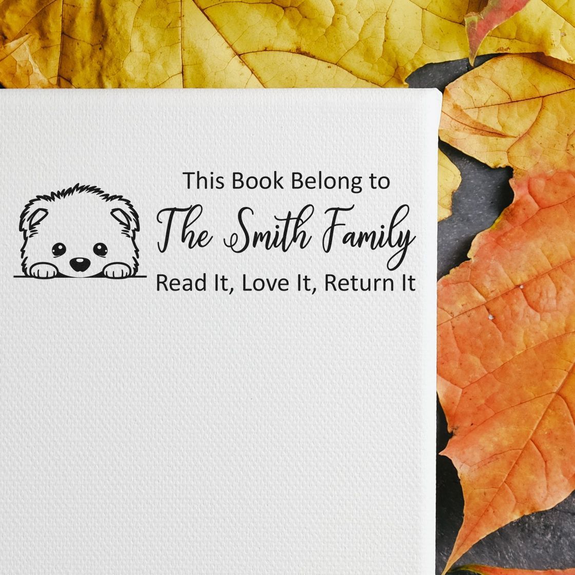 Self-Inking Samoyed Personalized Cute Dog Book Stamp - Engineer Seal Stamps