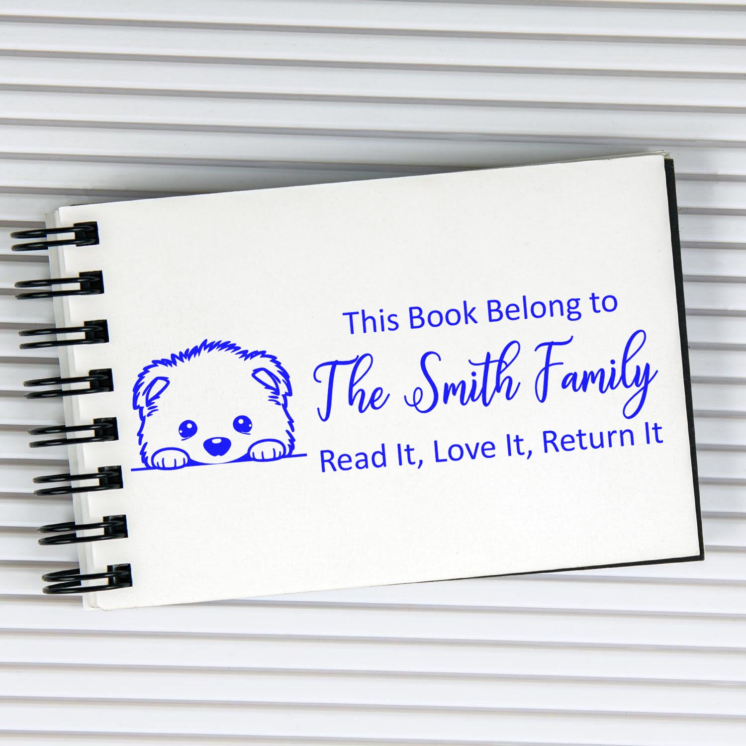 Pre-Inked Samoyed Personalizable Dog Ex Libris Stamp - Engineer Seal Stamps