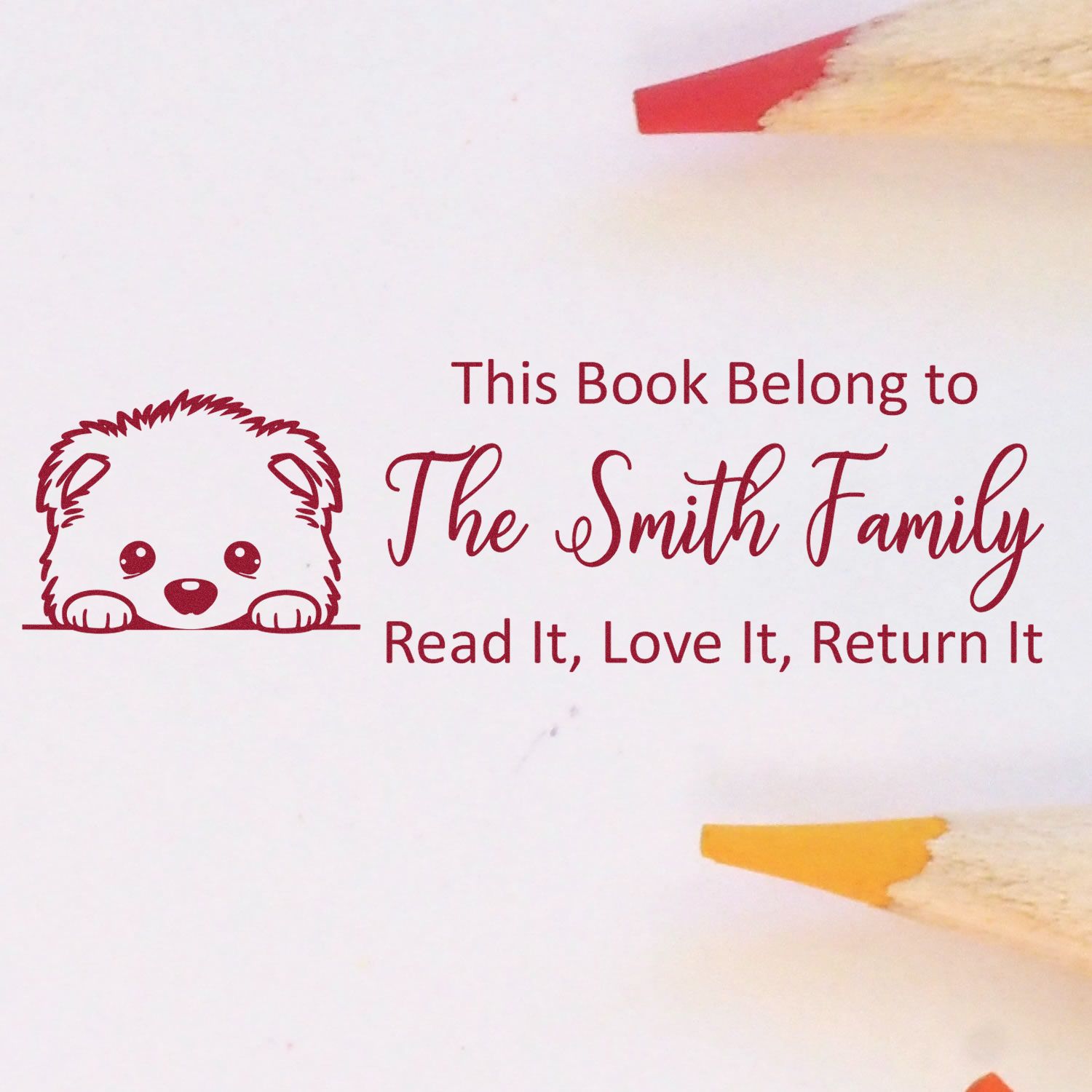 Samoyed Customized This Book Belongs To Dog Rubber Stamp