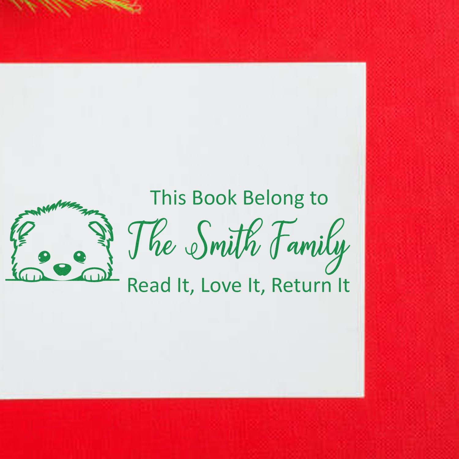 Samoyed Customized This Book Belongs To Dog Rubber Stamp - Engineer Seal Stamps