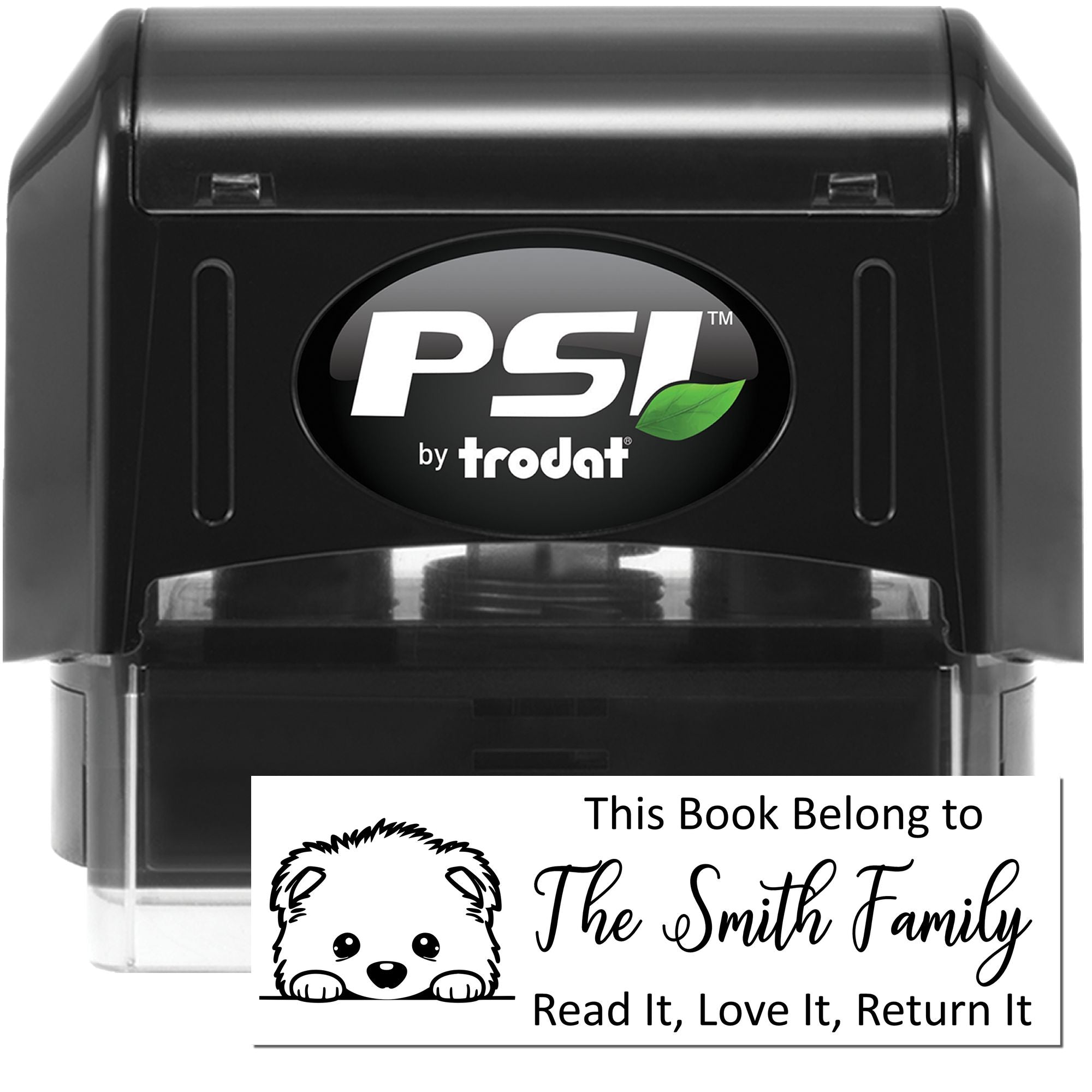 Pre-Inked Samoyed Personalizable Dog Ex Libris Stamp - Engineer Seal Stamps