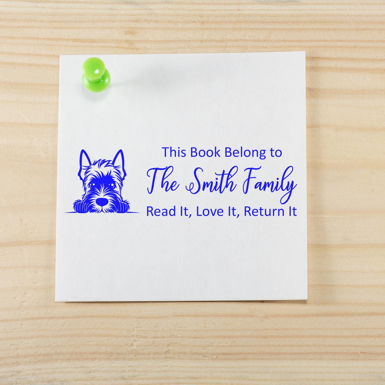 Slim Scottish Terrier Customizable Dog With Books Stamper - Engineer Seal Stamps