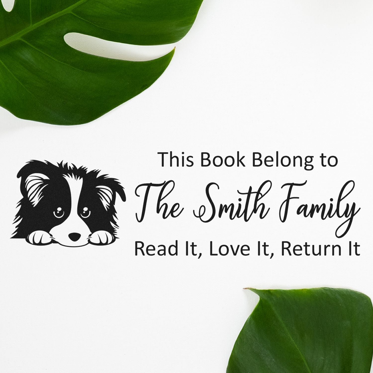 Self-Inking Shetland Sheepdog Personalized Puppy Ex Libris Stamp - Engineer Seal Stamps