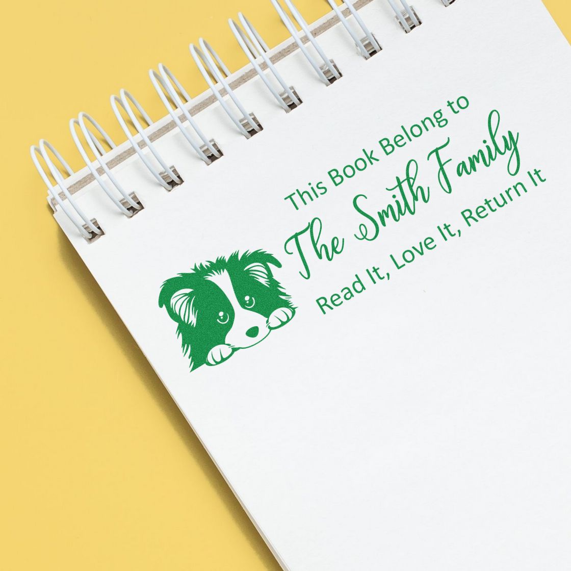 Pre-Inked Shetland Sheepdog Personalizable Dog Library Stamp - Engineer Seal Stamps