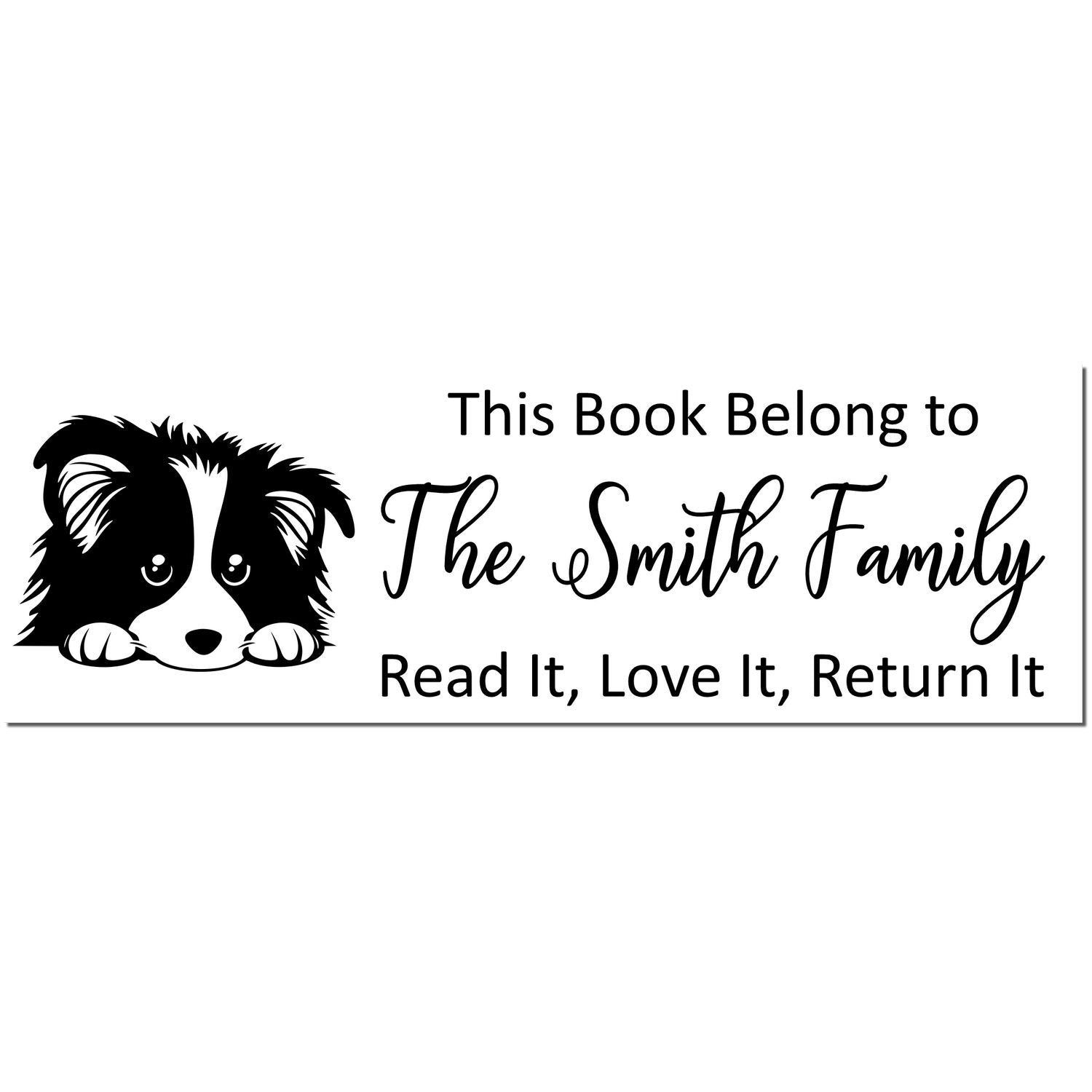 Slim Shetland Sheepdog Customizable Literary Dog Stamp - Engineer Seal Stamps