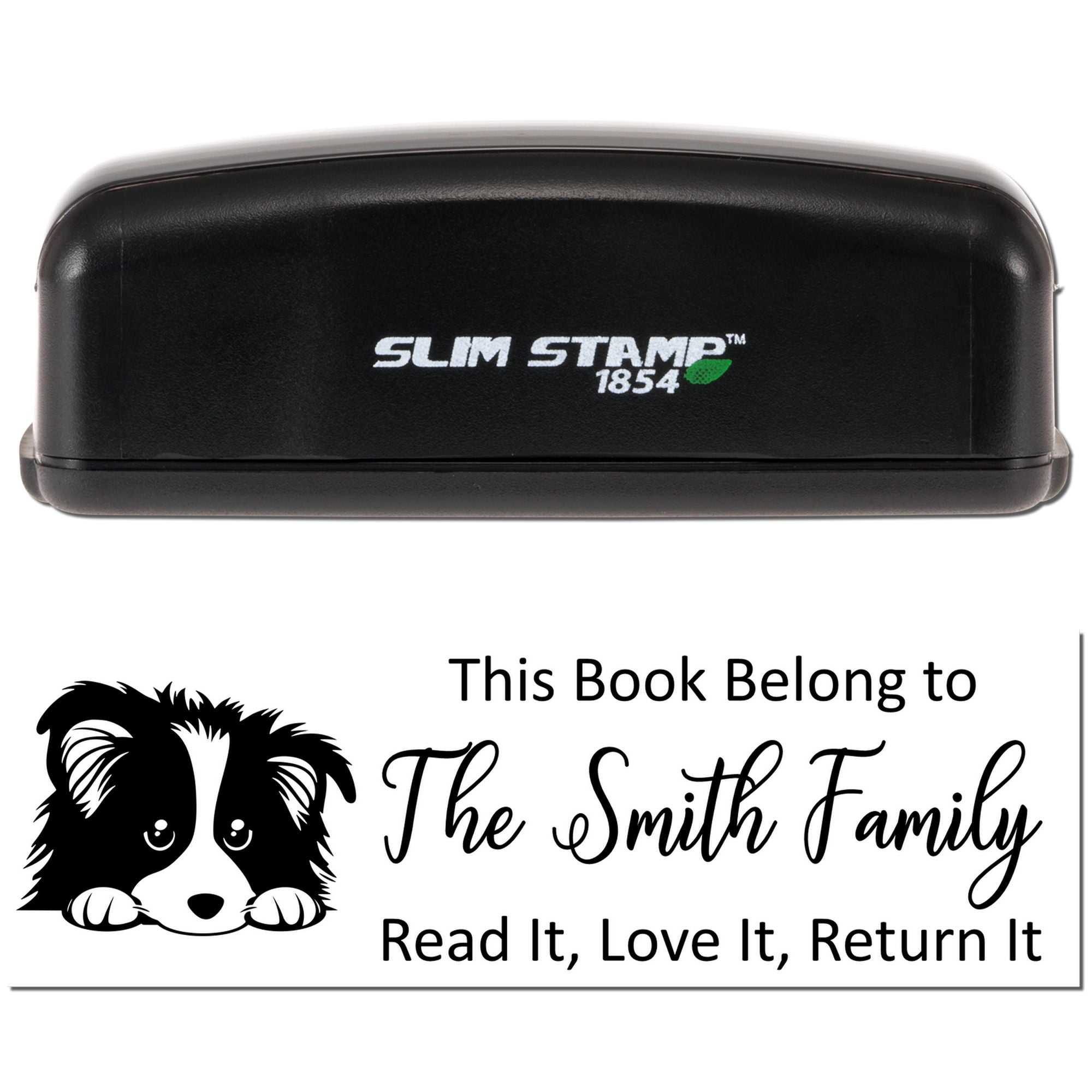 Slim Shetland Sheepdog Customizable Literary Dog Stamp - Engineer Seal Stamps