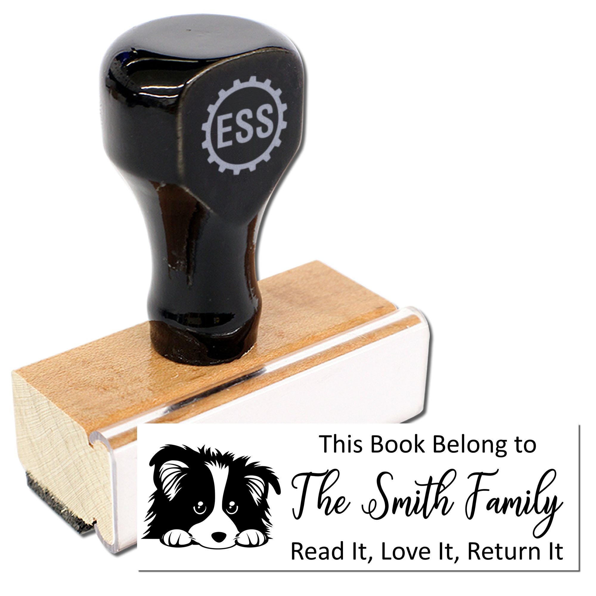 Shetland Sheepdog Customized Dog Personal Library Rubber Stamp