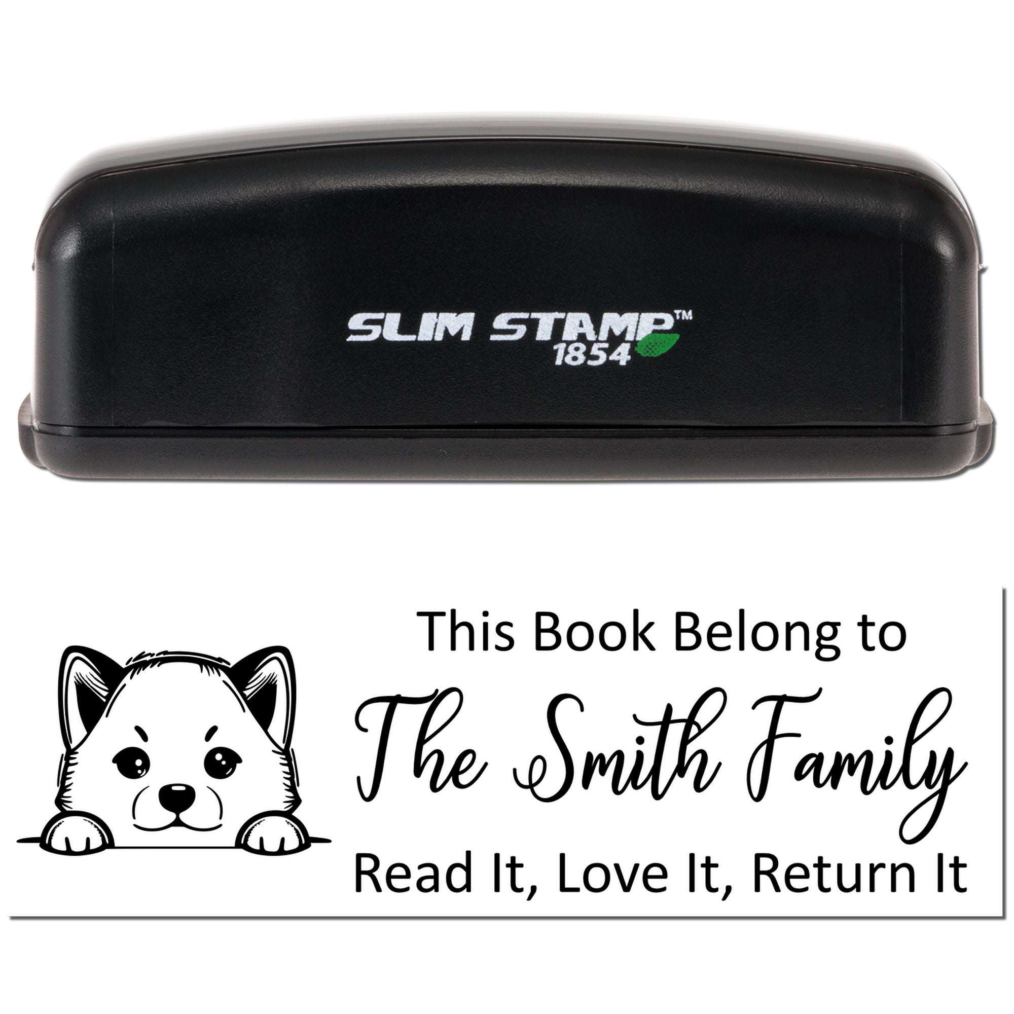 Slim Shiba Inu Customizable Literary Dog Stamper - Engineer Seal Stamps