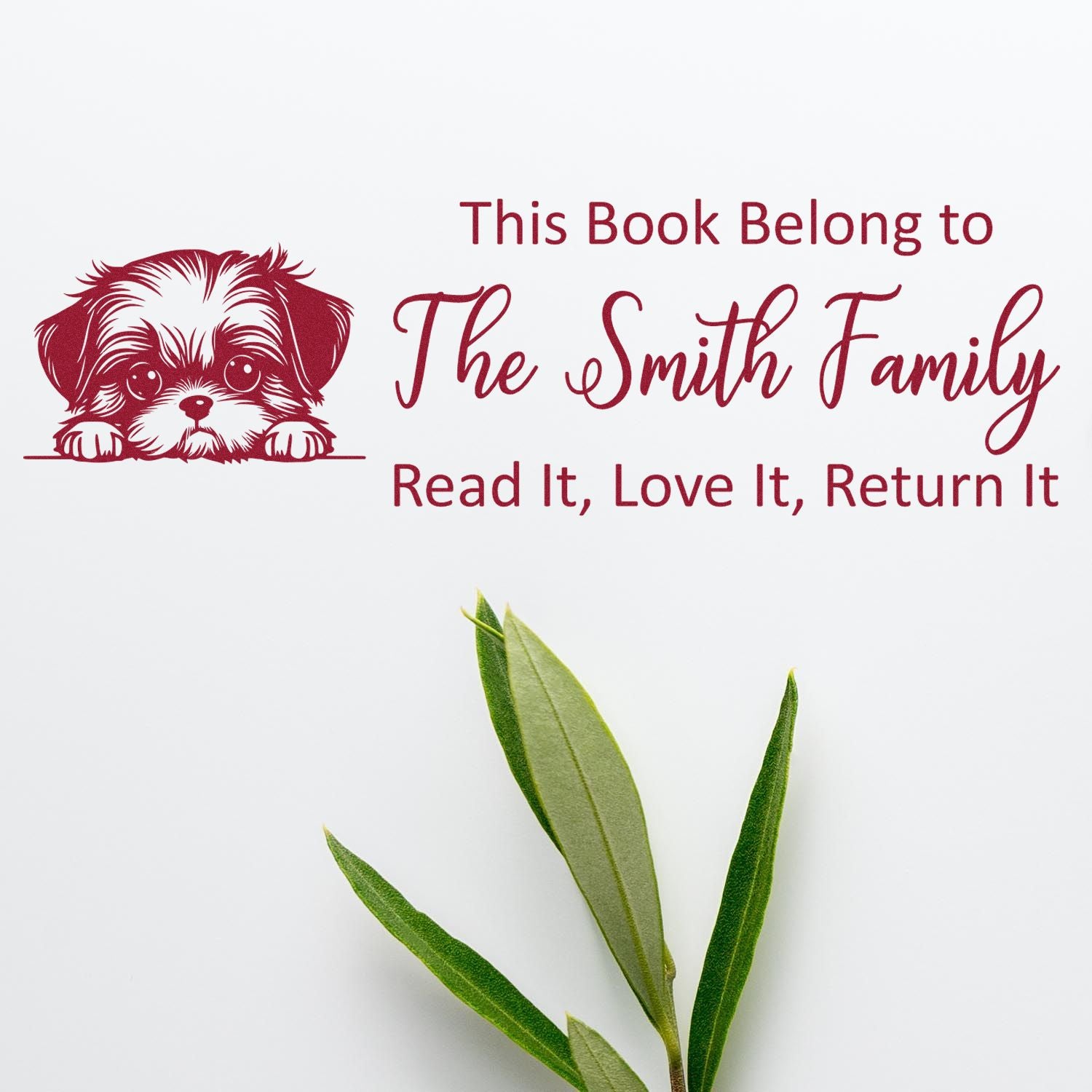 Self-Inking Shih Tzu Personalized Dog-Themed Ex Libris Stamp - Engineer Seal Stamps