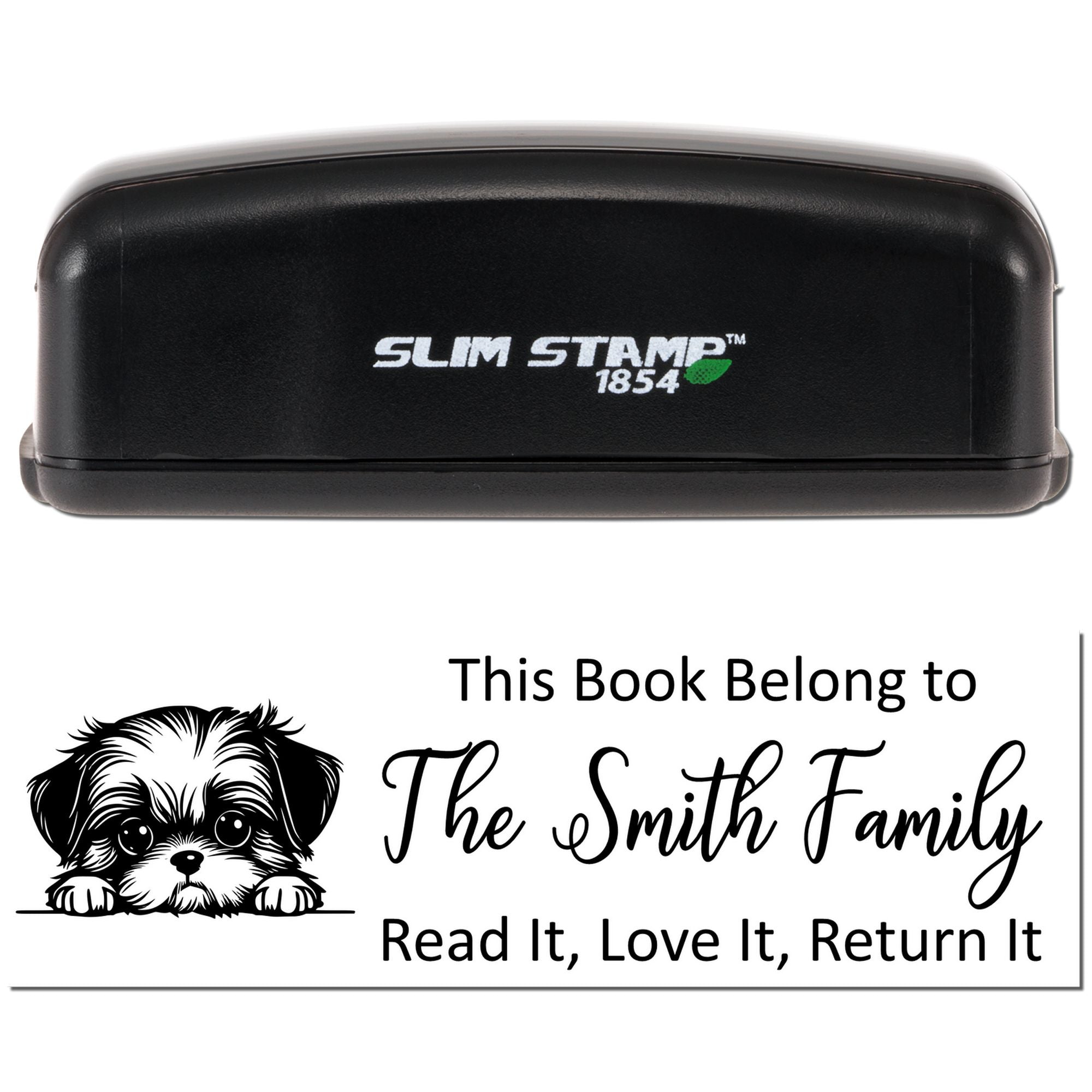 Slim Shih Tzu Customizable Dog Lover Book Stamp - Engineer Seal Stamps
