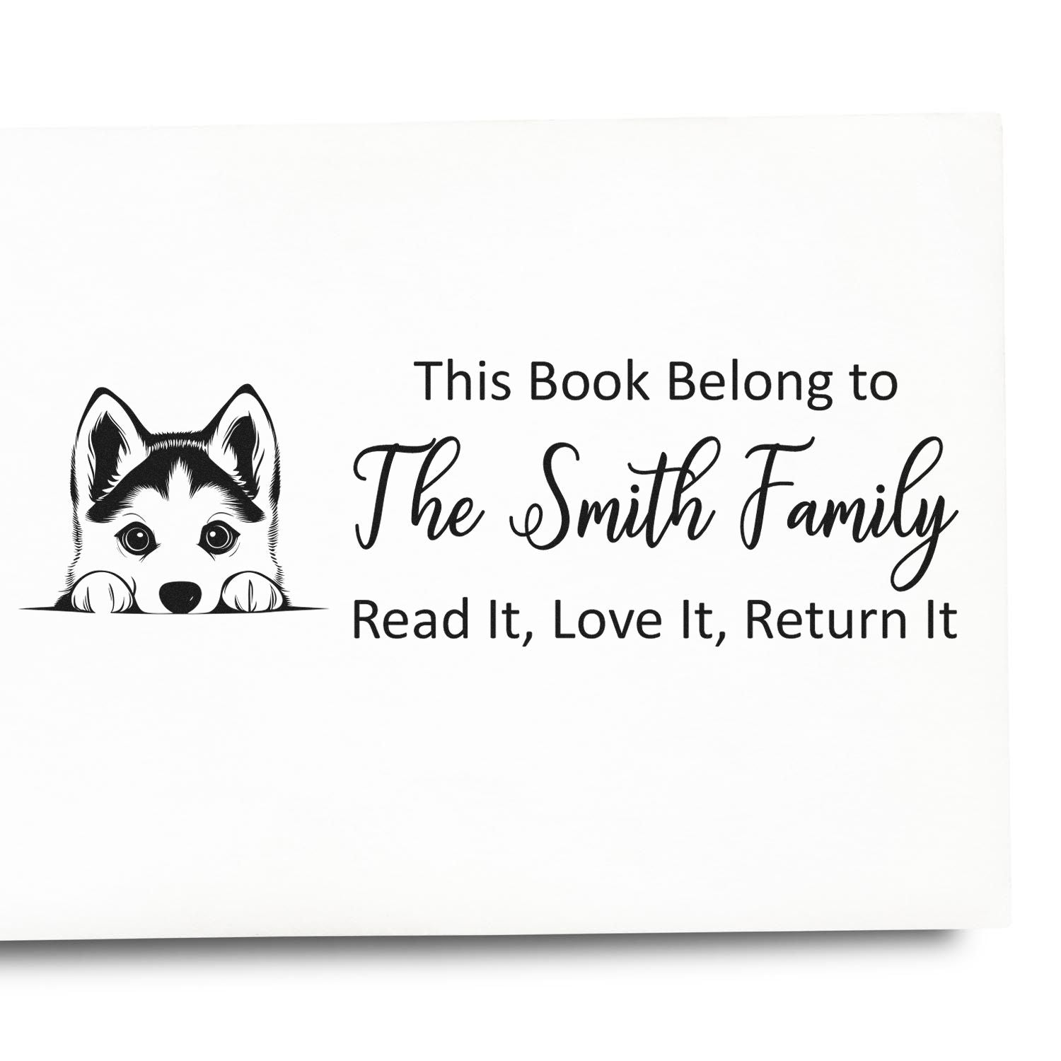 Siberian Husky Customized Ex Libris With Dog Rubber Stamp - Engineer Seal Stamps