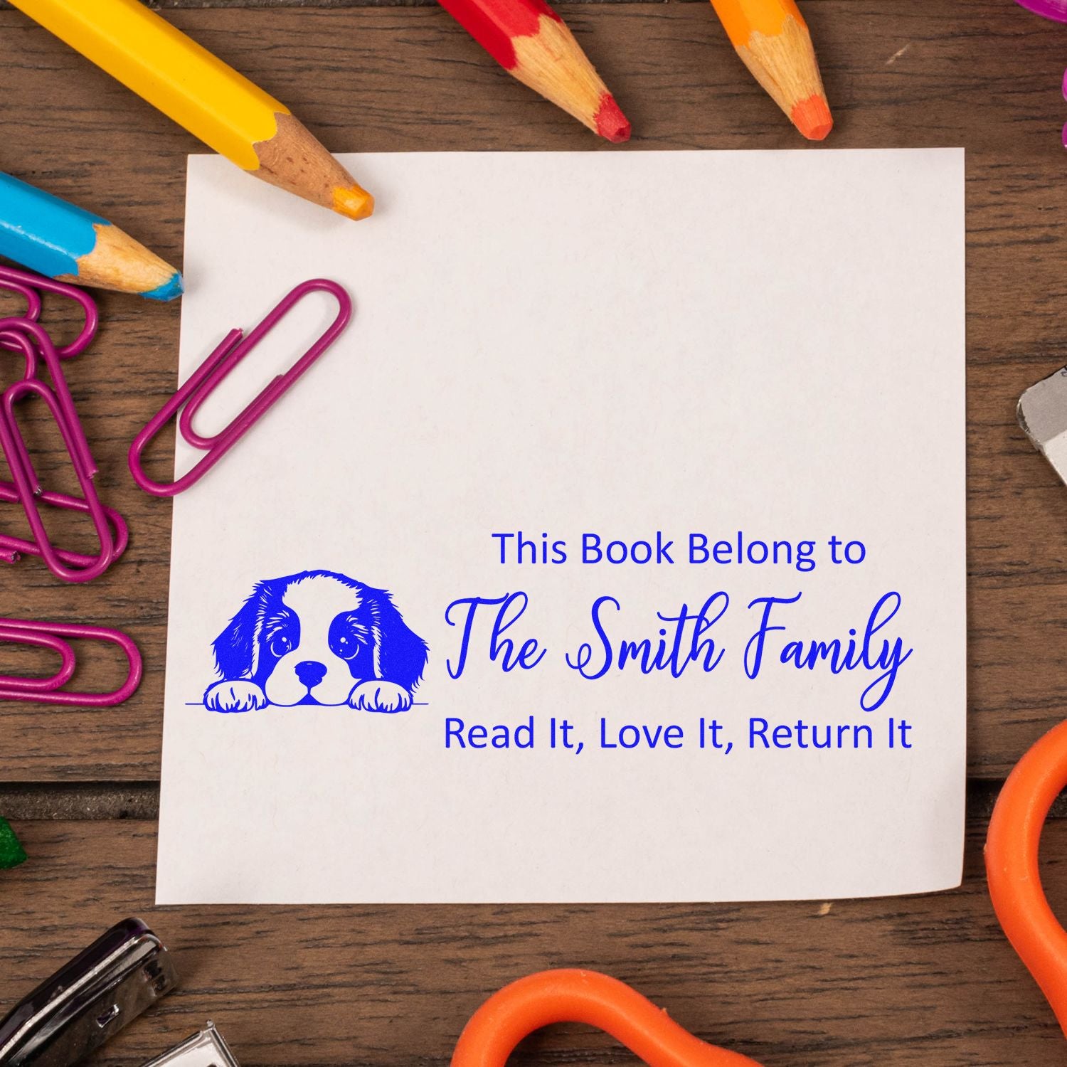 St Bernard Customized Dog-Themed Library Rubber Stamp - Engineer Seal Stamps