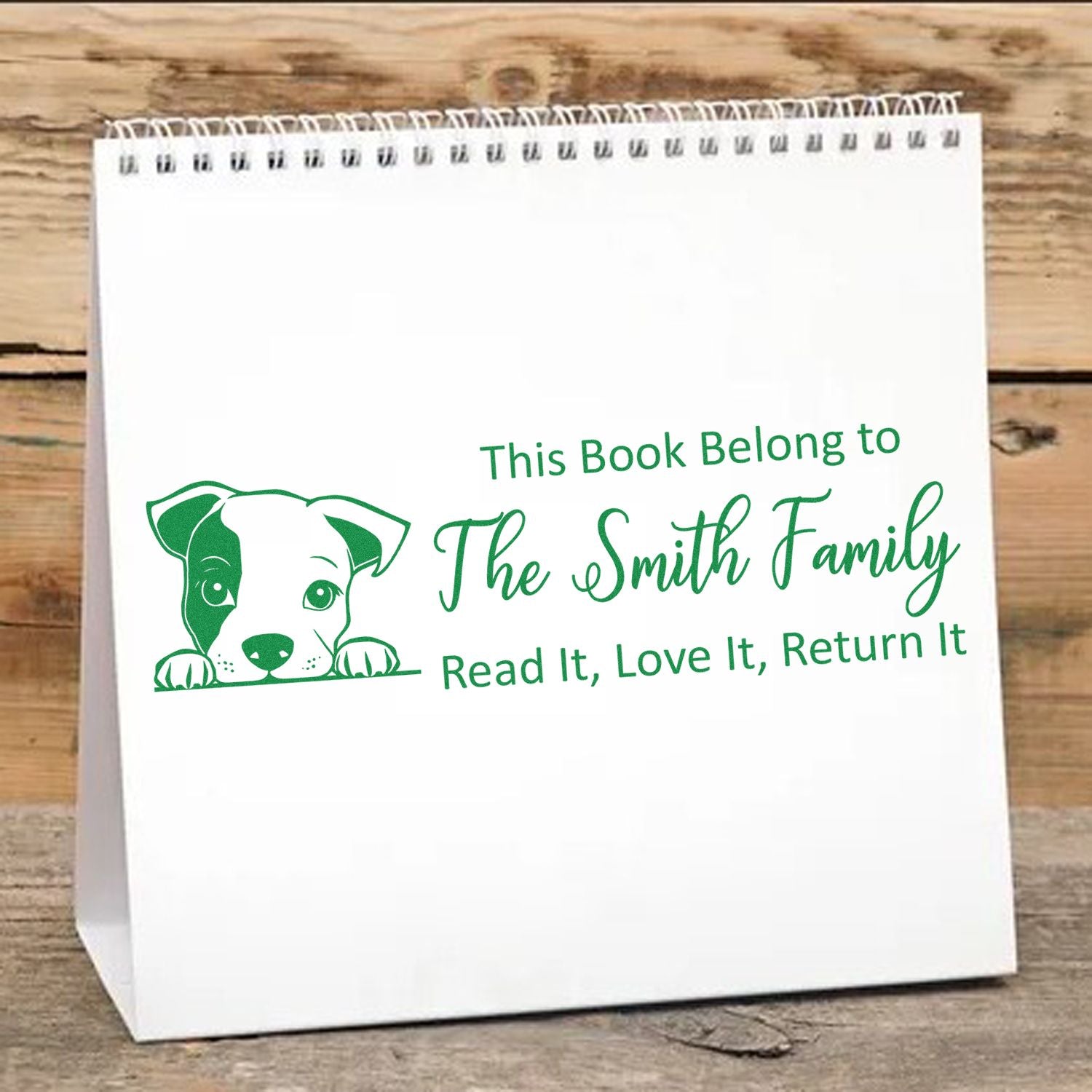 Staffordshire Bull Terrier Customized Dog Book Ownership Rubber Stamp - Engineer Seal Stamps