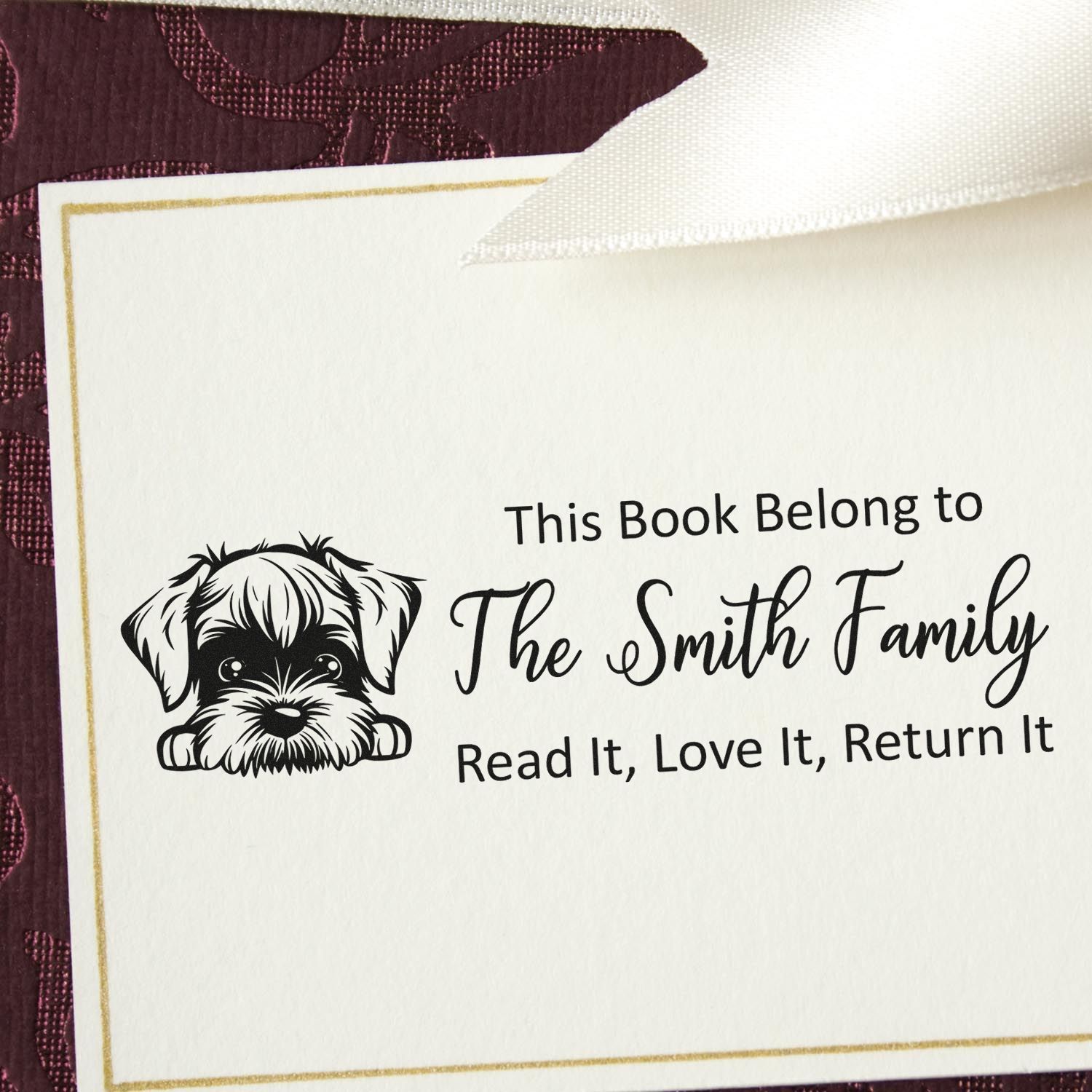 Standard Schnauzer Customized Dog-Themed Library Rubber Stamp - Engineer Seal Stamps