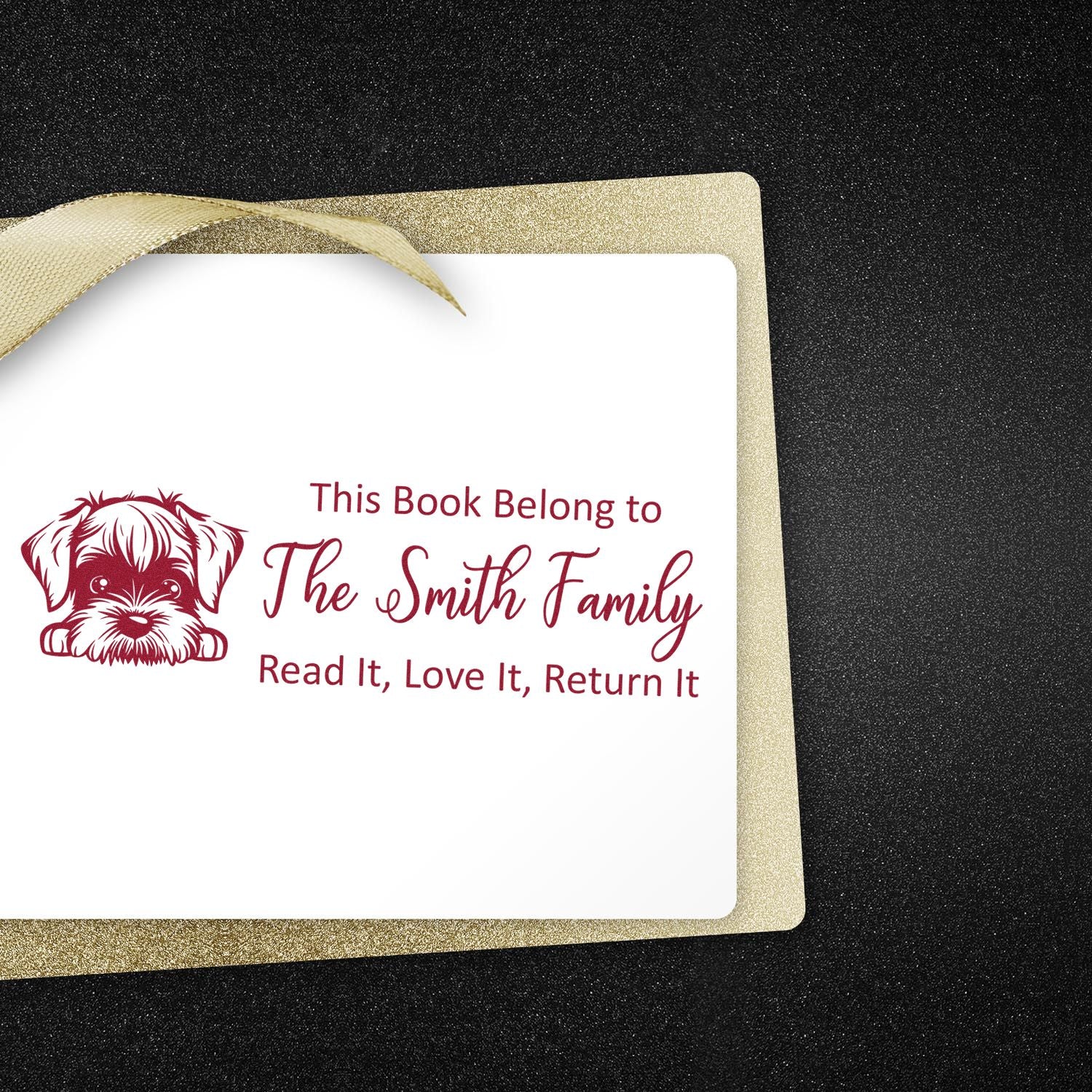 Pre-Inked Standard Schnauzer Personalizable From The Library Of Dog Stamp - Engineer Seal Stamps