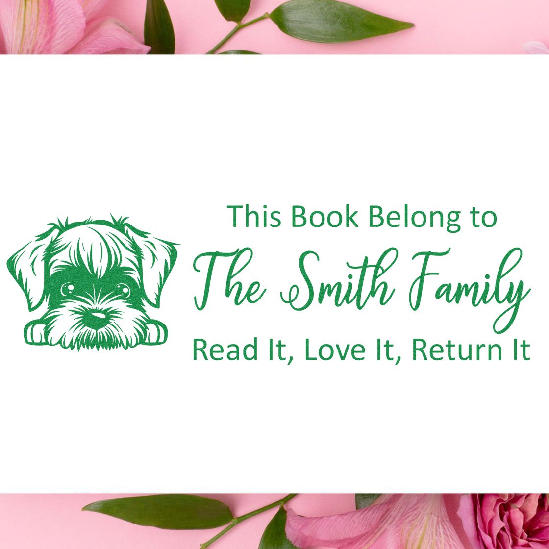 Slim Standard Schnauzer Customizable Puppy Book Stamp - Engineer Seal Stamps