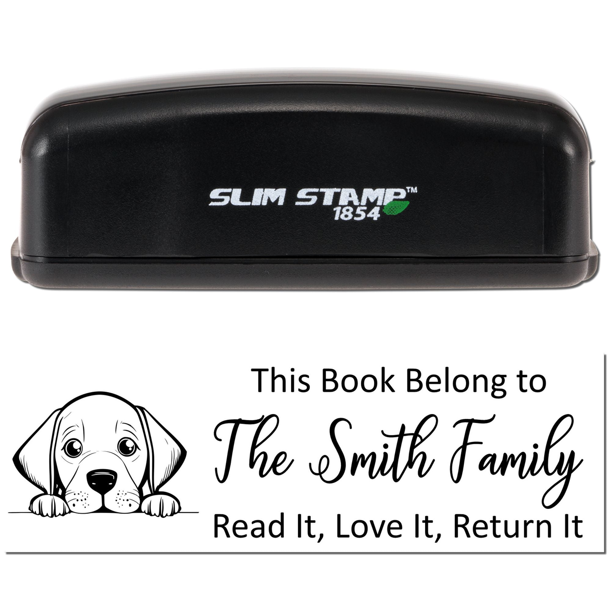 Slim Vizsla Customizable Cute Dog Book Stamp - Engineer Seal Stamps