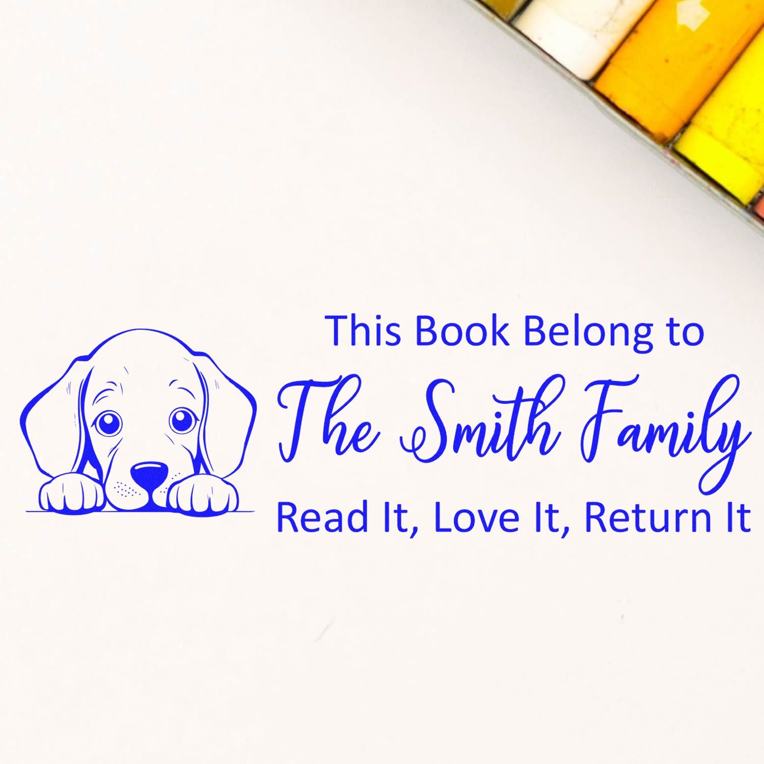 Slim Weimaraner Customizable Cute Dog Book Stamper - Engineer Seal Stamps