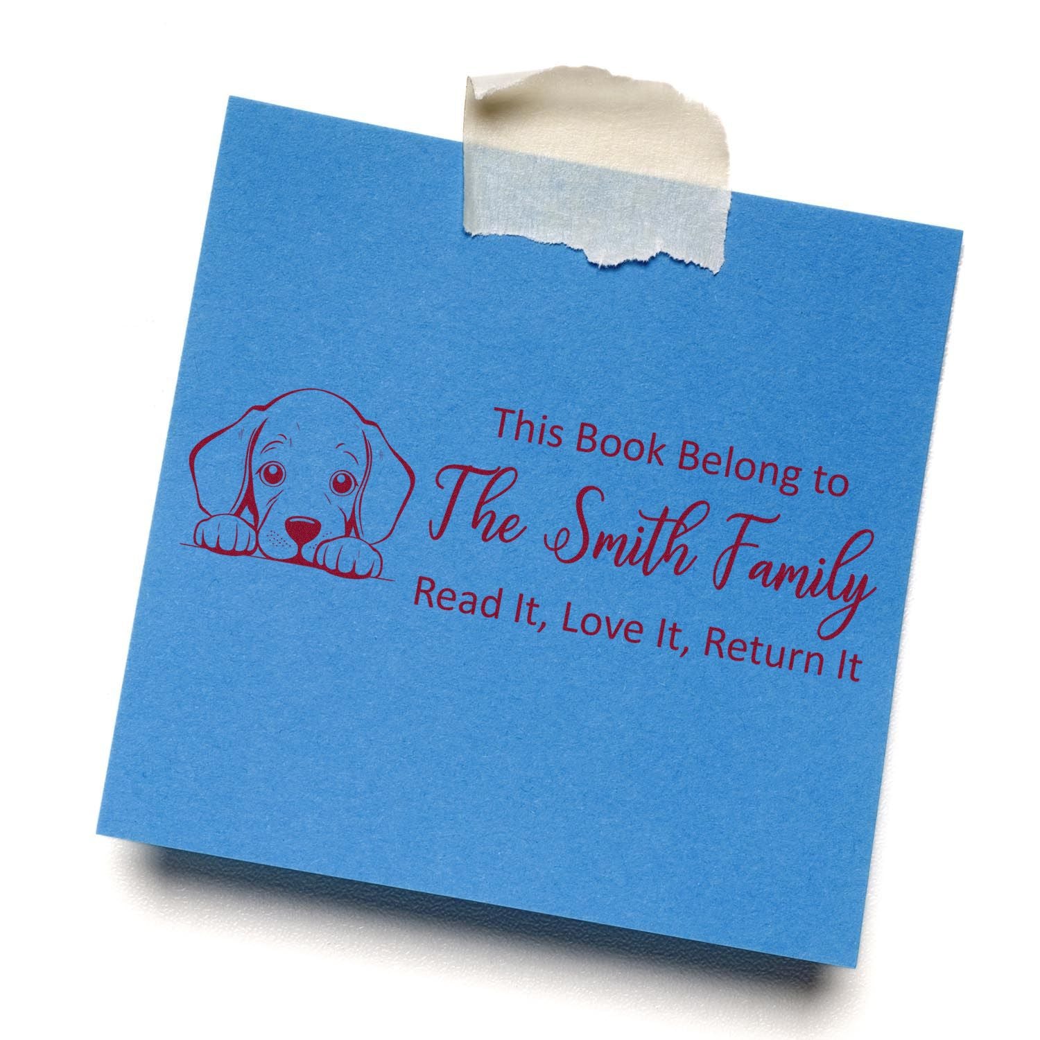 Weimaraner Customized Ex Libris Dog Design Rubber Stamp