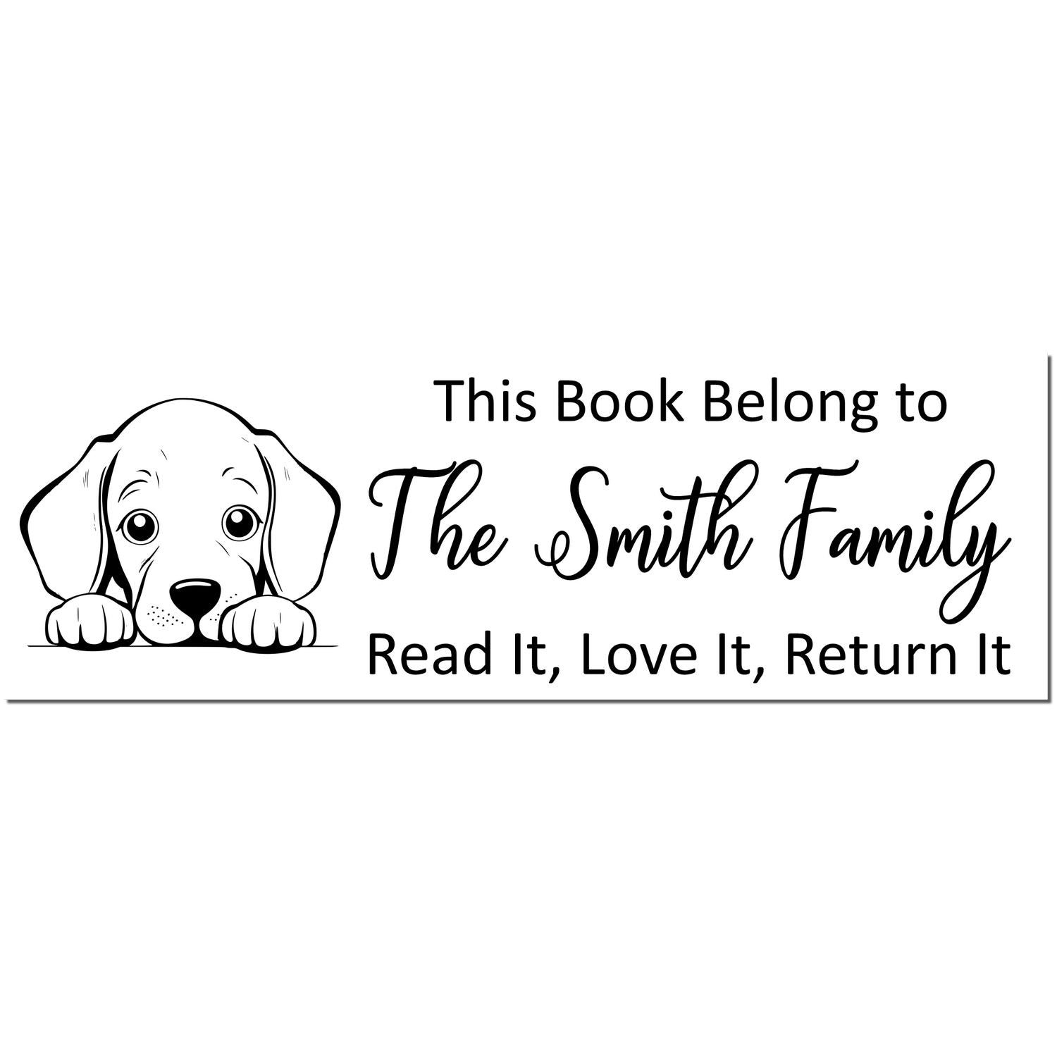 Pre-Inked Weimaraner Personalizable This Book Belongs To Dog Stamper - Engineer Seal Stamps