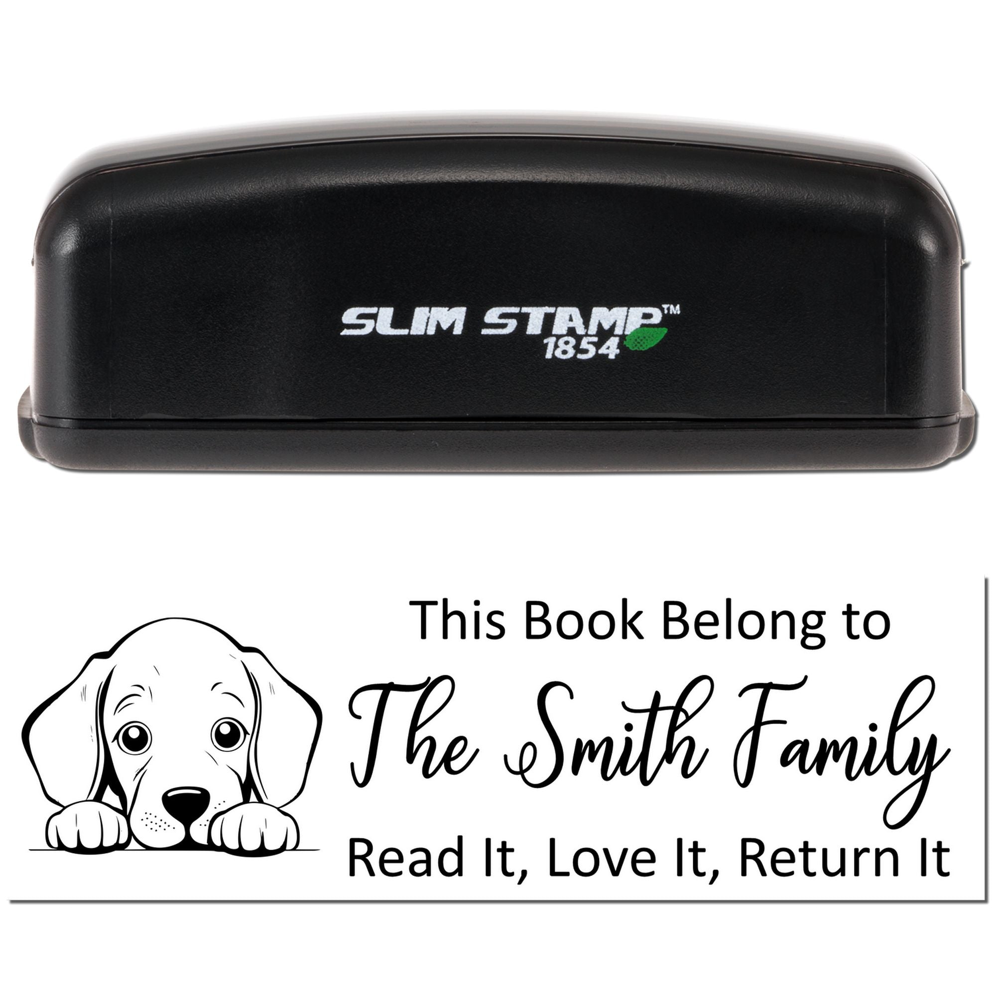 Slim Weimaraner Customizable Cute Dog Book Stamper - Engineer Seal Stamps