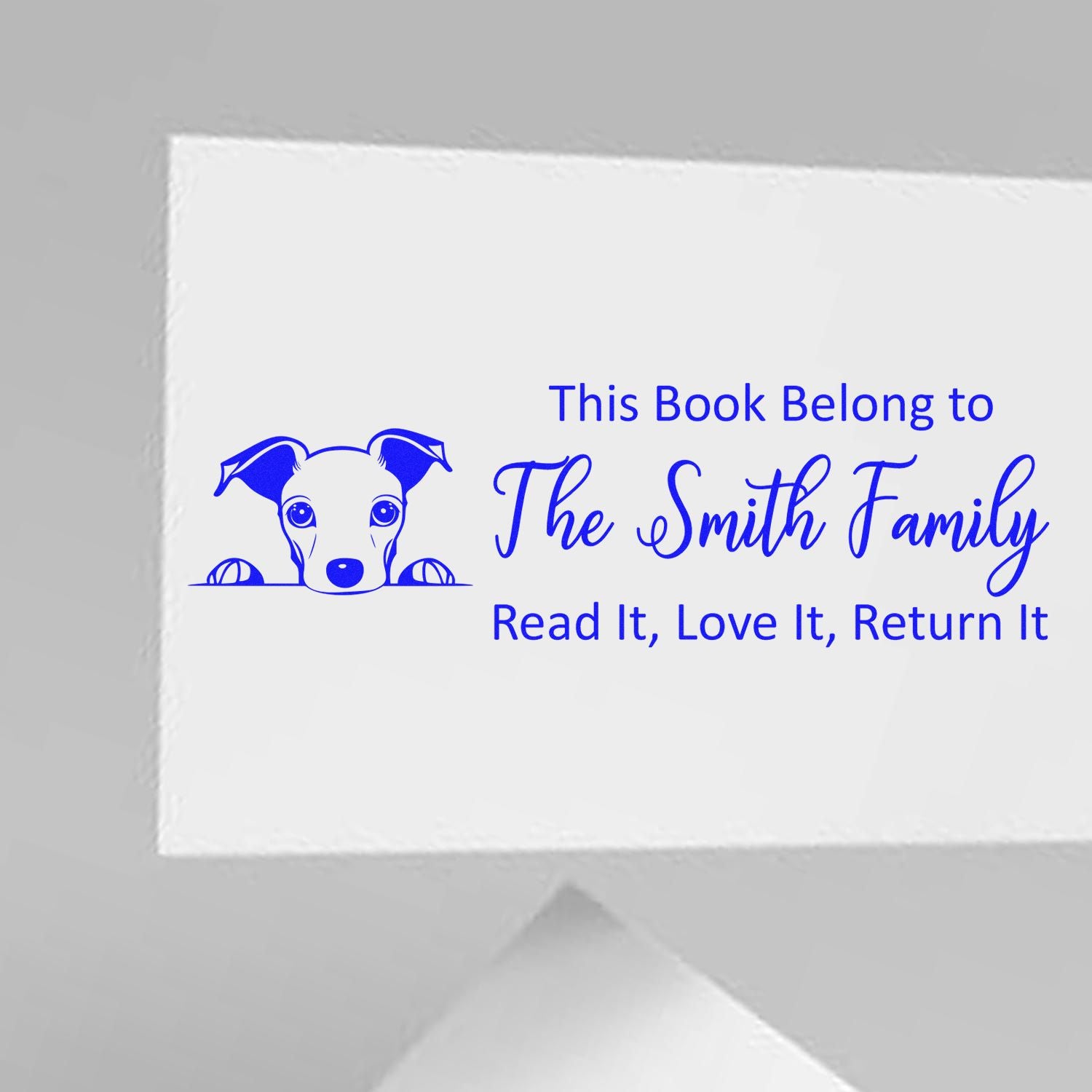 Pre-Inked Whippet Personalizable Dog Personal Library Stamper - Engineer Seal Stamps