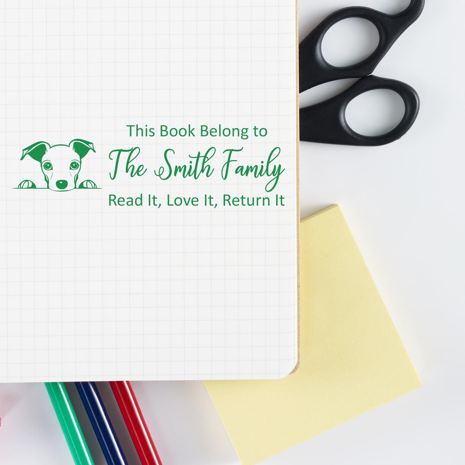 Whippet Customized Dog Lover Ex Libris Rubber Stamp - Engineer Seal Stamps