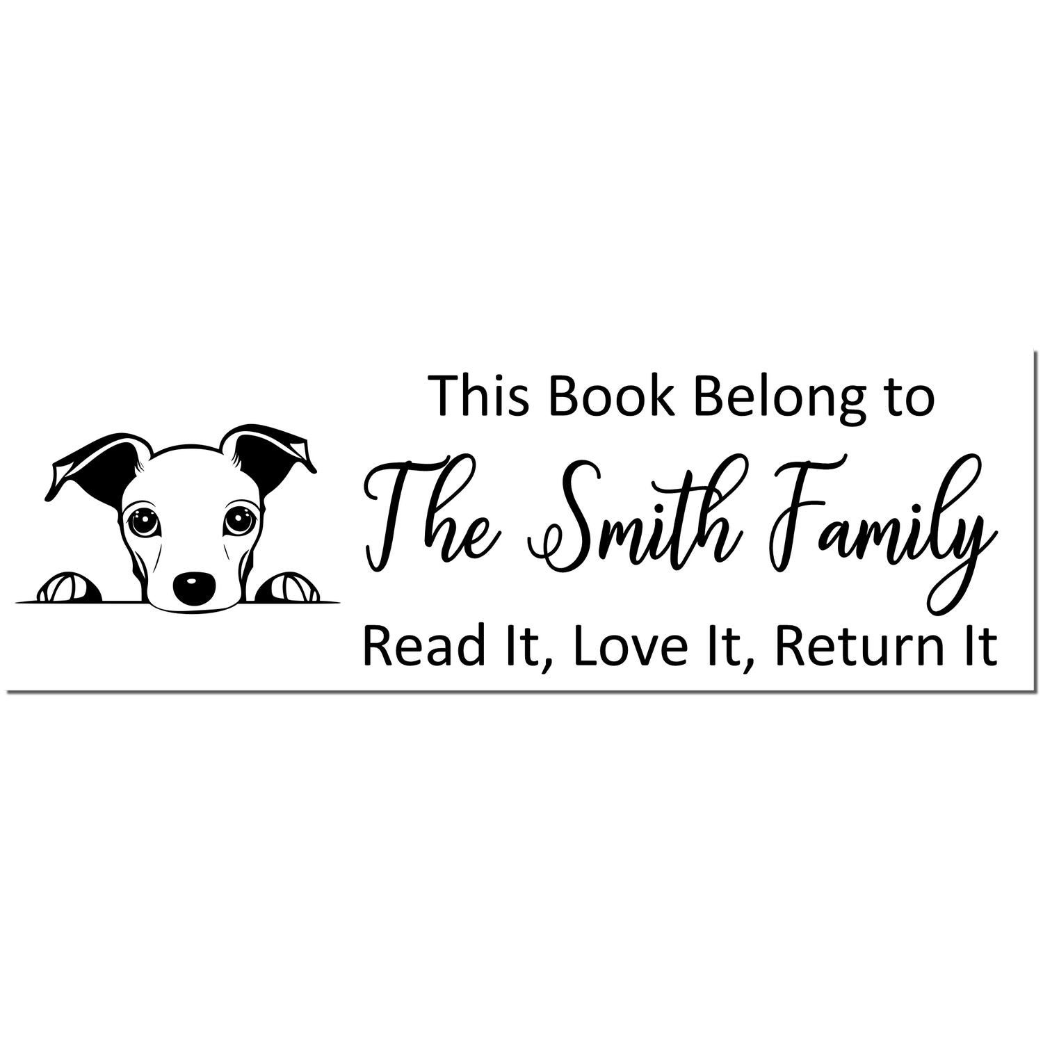 Self-Inking Whippet Personalized Puppy Bookplate Stamper - Engineer Seal Stamps