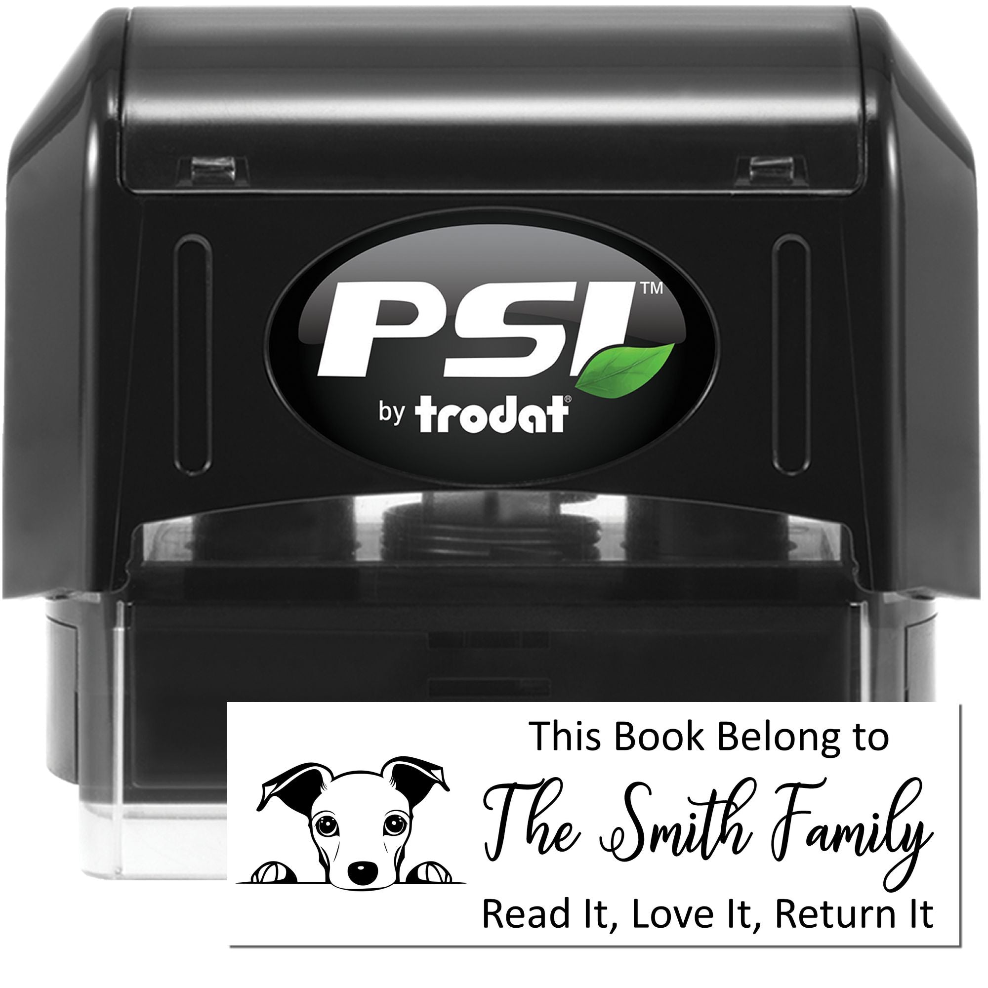 Pre-Inked Whippet Personalizable Dog Personal Library Stamper - Engineer Seal Stamps