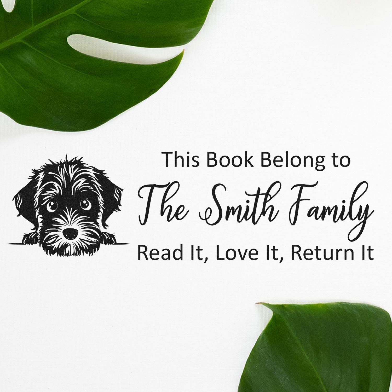 Wirehaired Pointing Griffon Customized Dog Reading Book Rubber Stamp - Engineer Seal Stamps