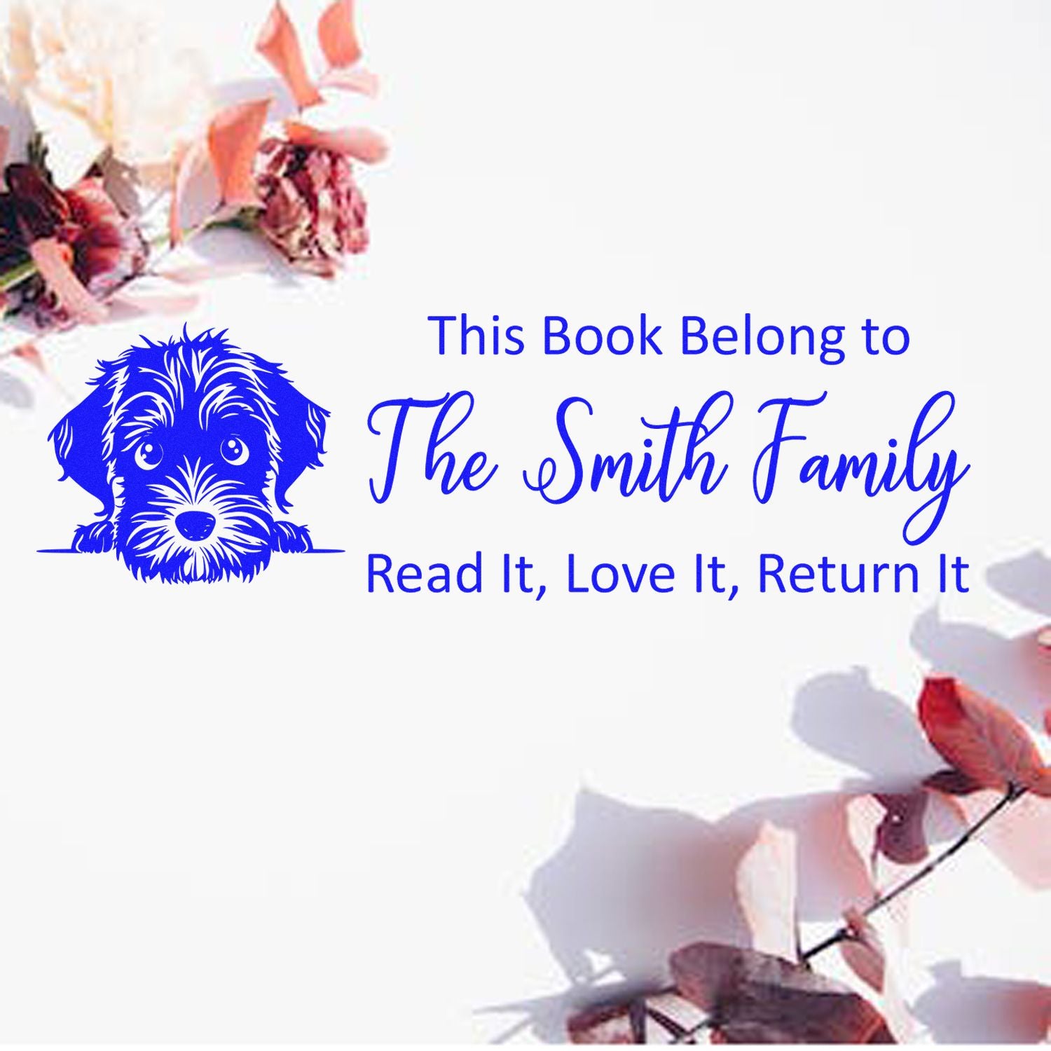 Wirehaired Pointing Griffon Customized Dog Reading Book Rubber Stamp - Engineer Seal Stamps