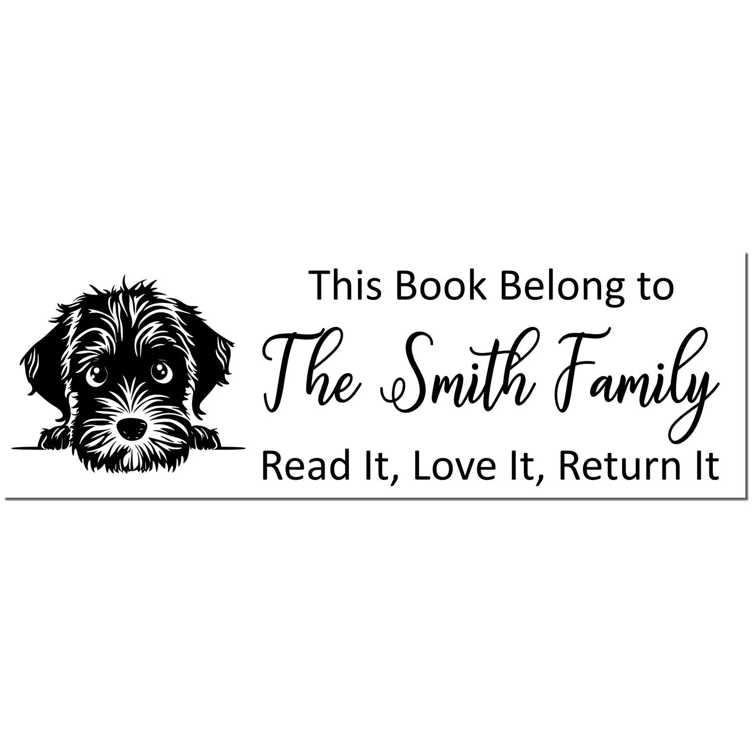 Slim Wirehaired Pointing Griffon Customizable Dog-Themed Ex Libris Stamp - Engineer Seal Stamps